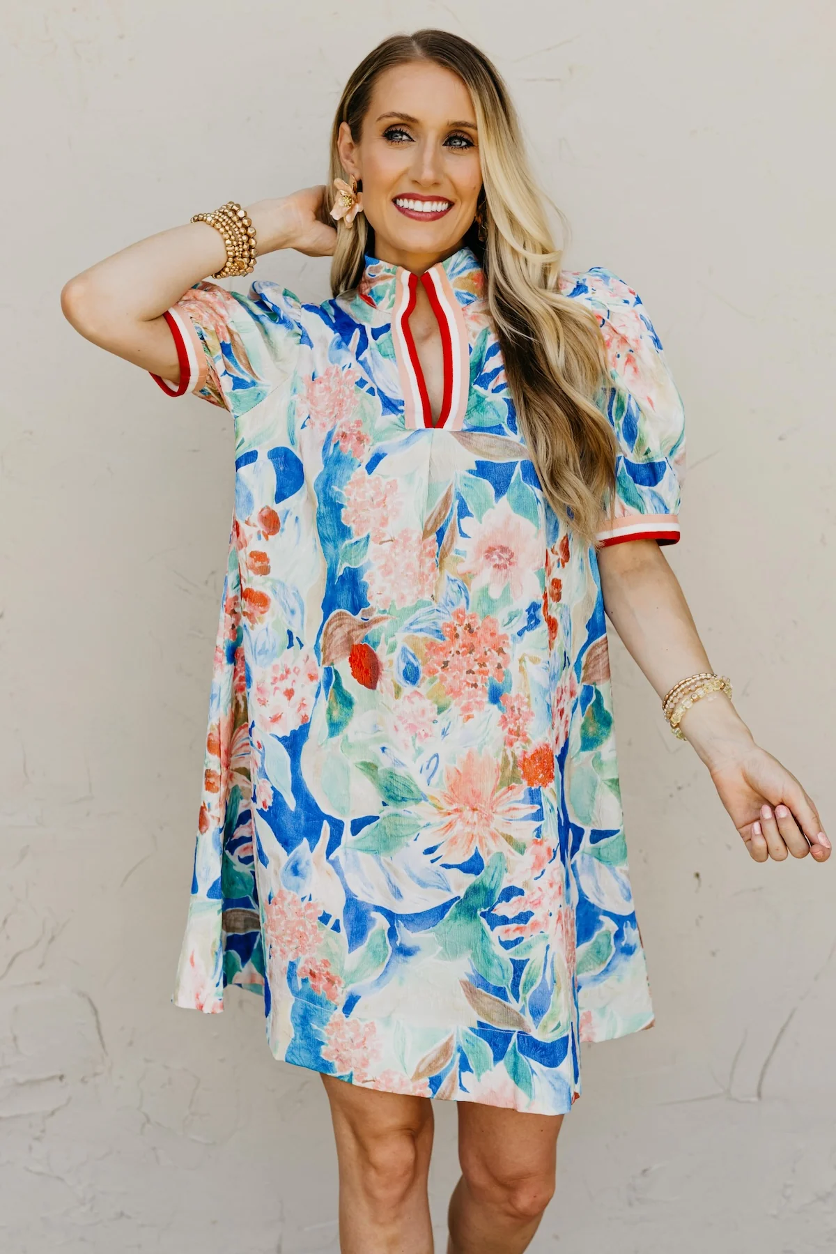 The Michelle Jacquard Floral Mini Dress - Image 15