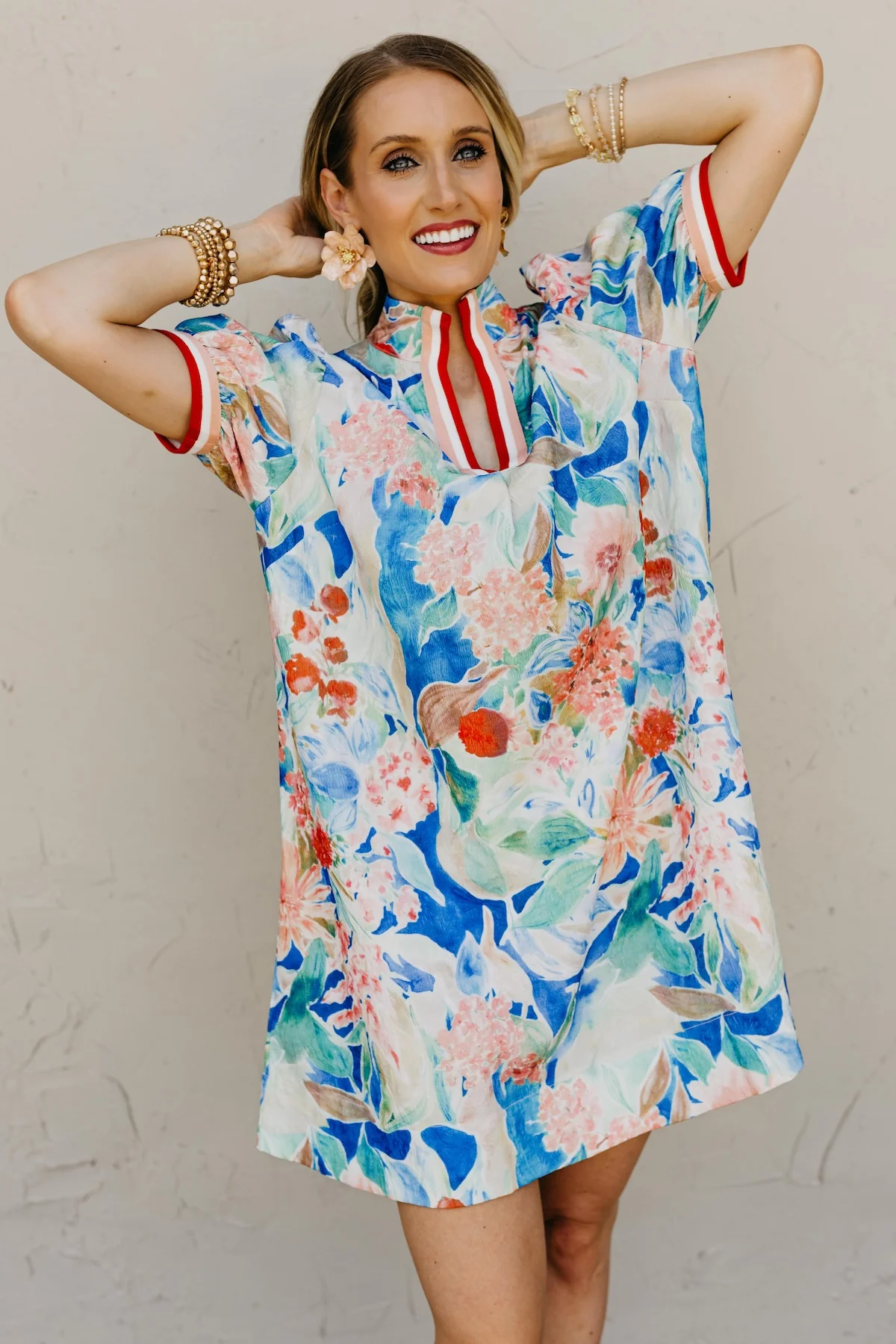 The Michelle Jacquard Floral Mini Dress - Image 16