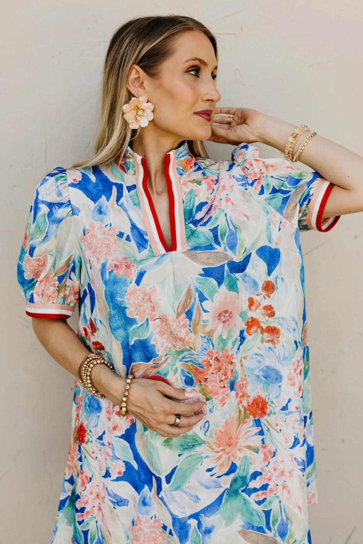 The Michelle Jacquard Floral Mini Dress - Image 17
