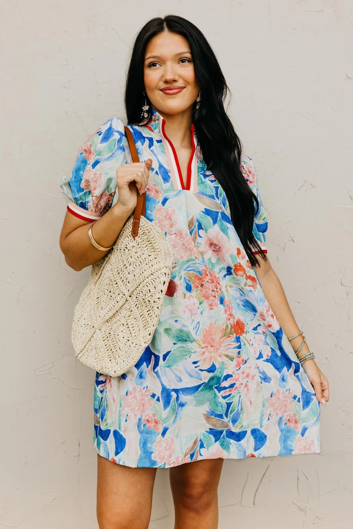 The Michelle Jacquard Floral Mini Dress - Image 5