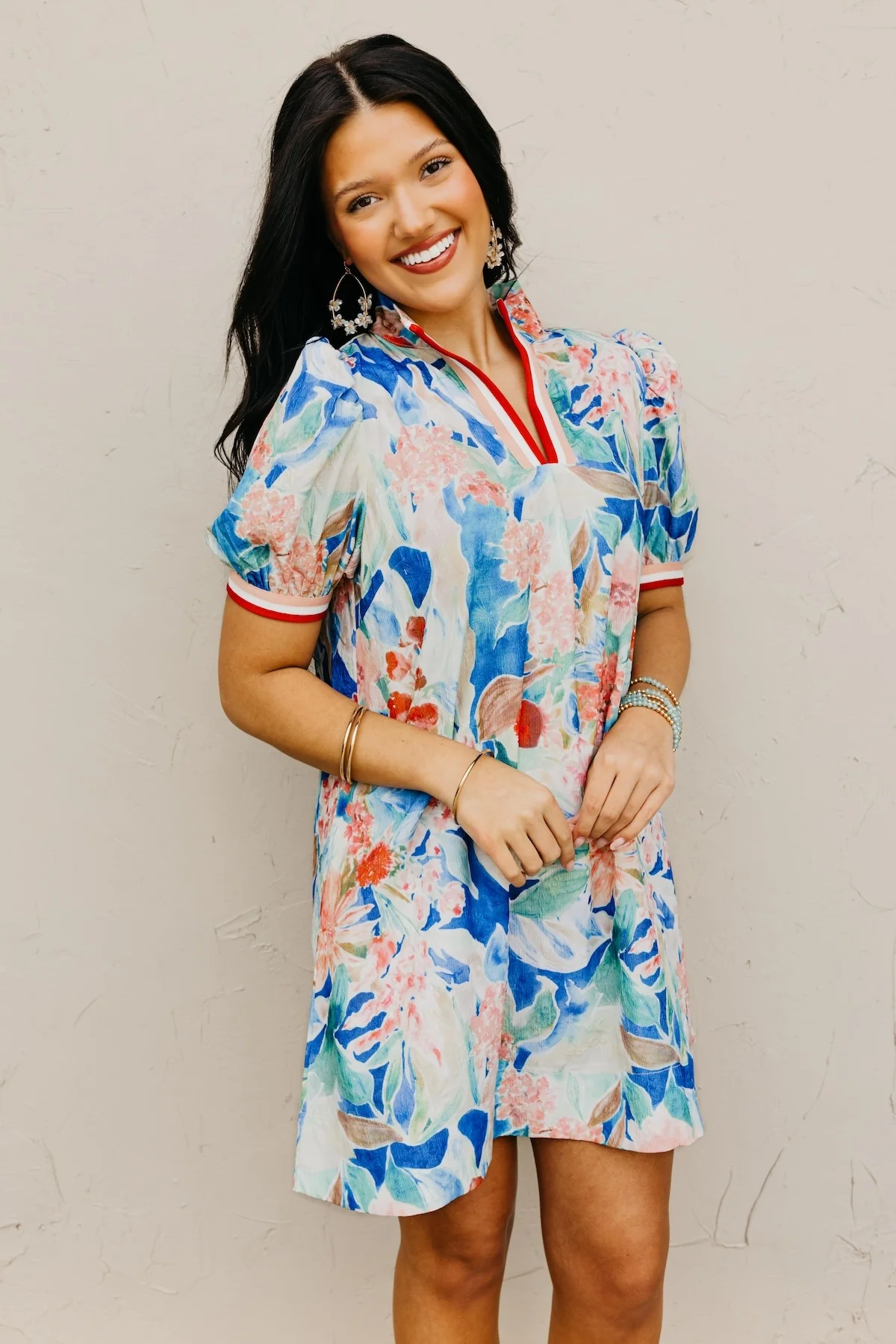 The Michelle Jacquard Floral Mini Dress - Image 8