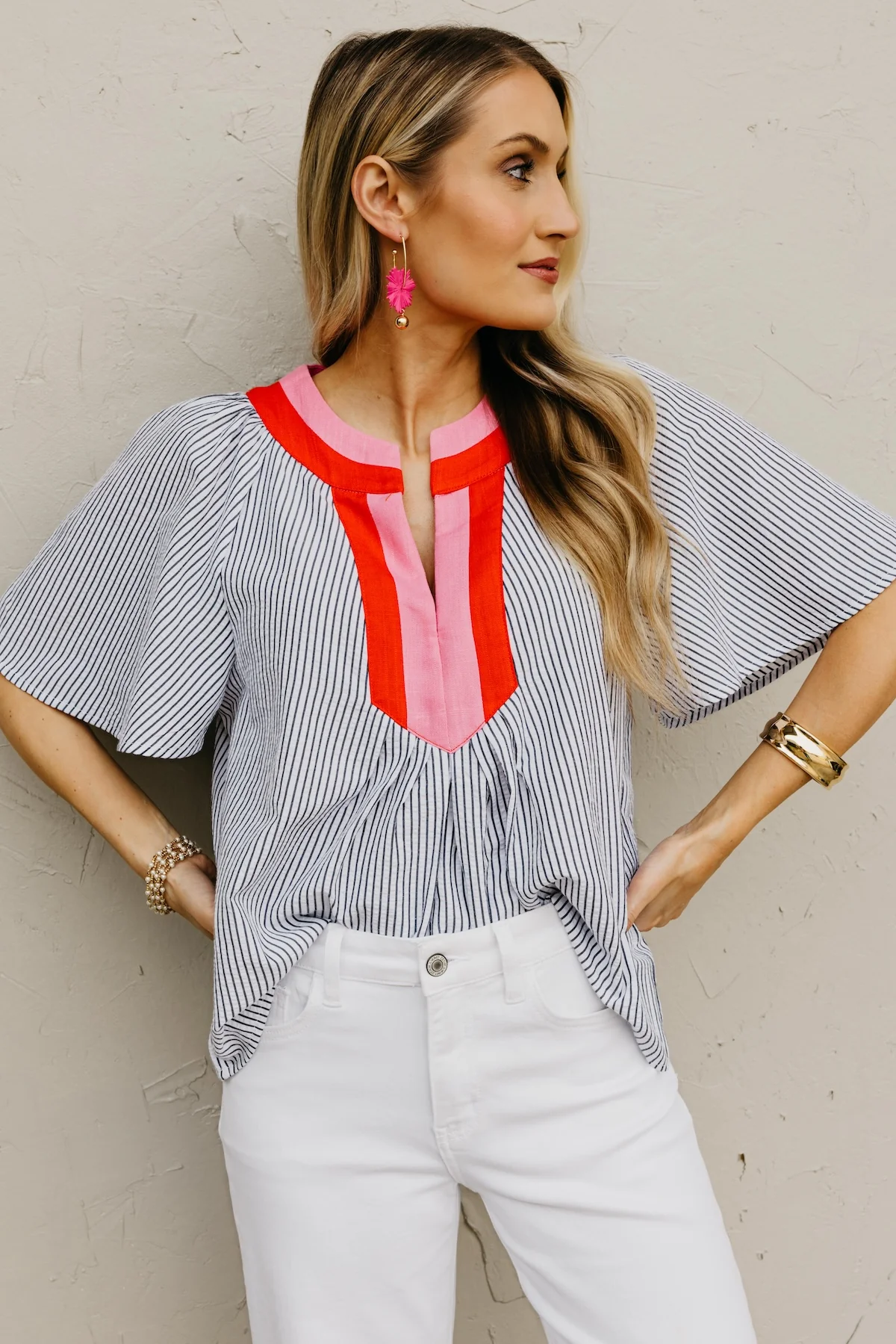 The Mila Striped Contrast Top - Image 8
