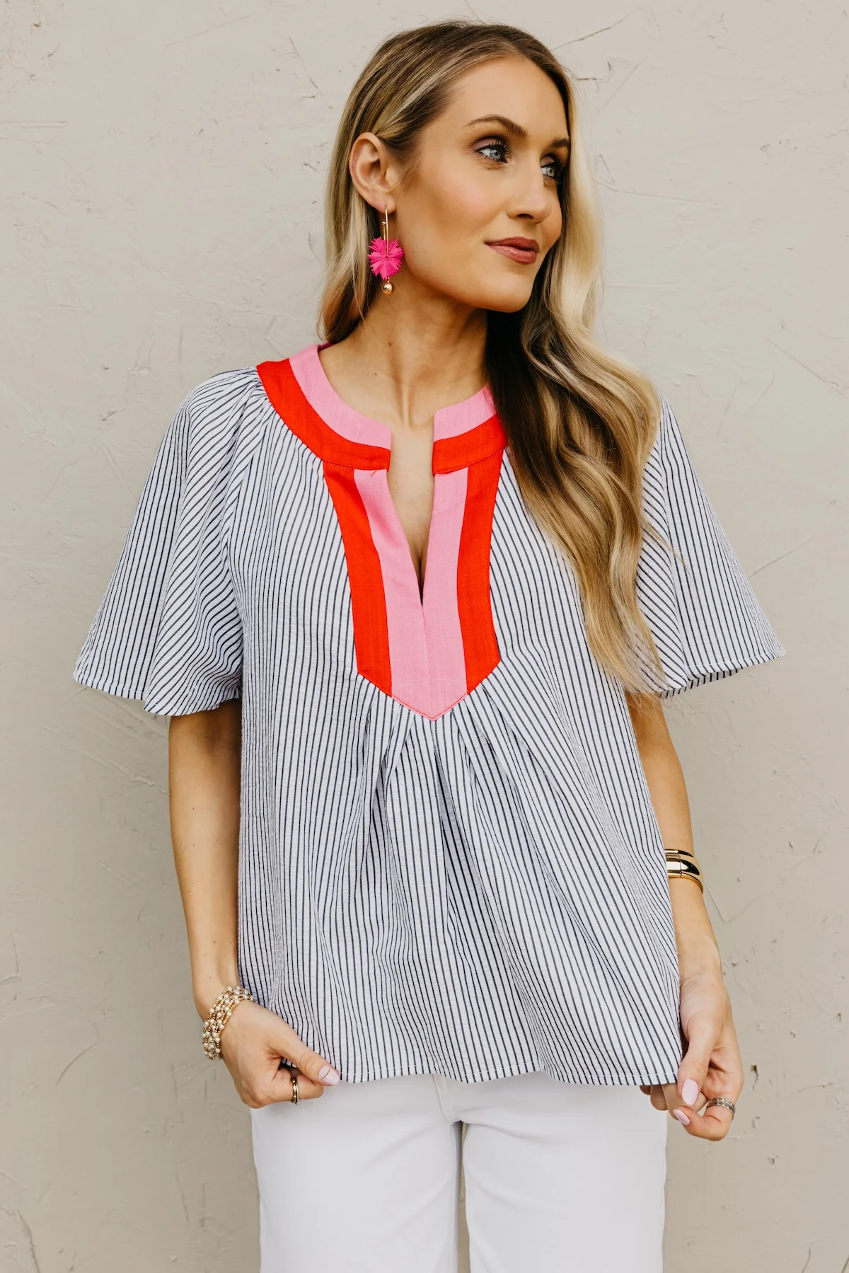 The Mila Striped Contrast Top - Image 9