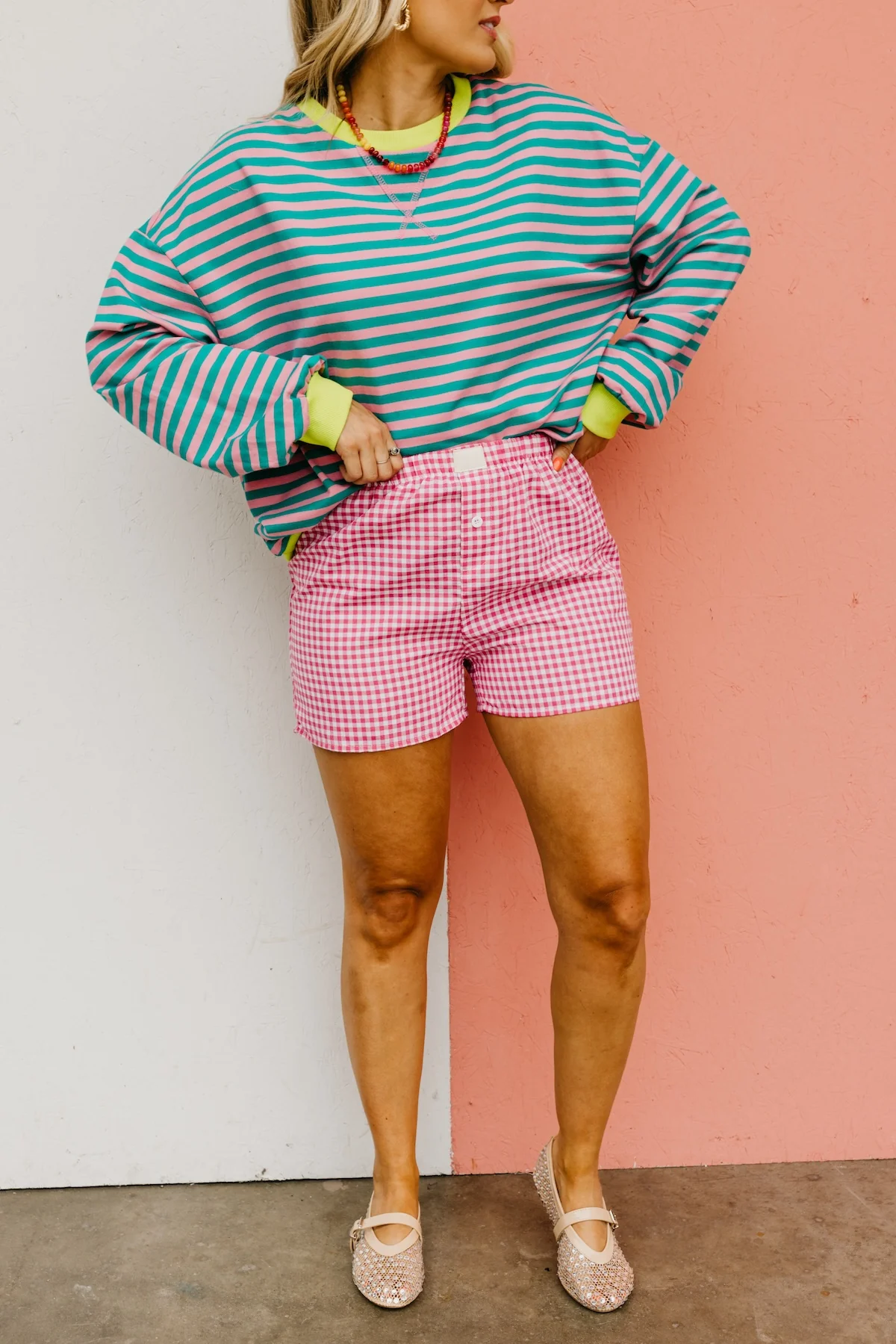 The Mina Gingham Cuffed Shorts - Image 3