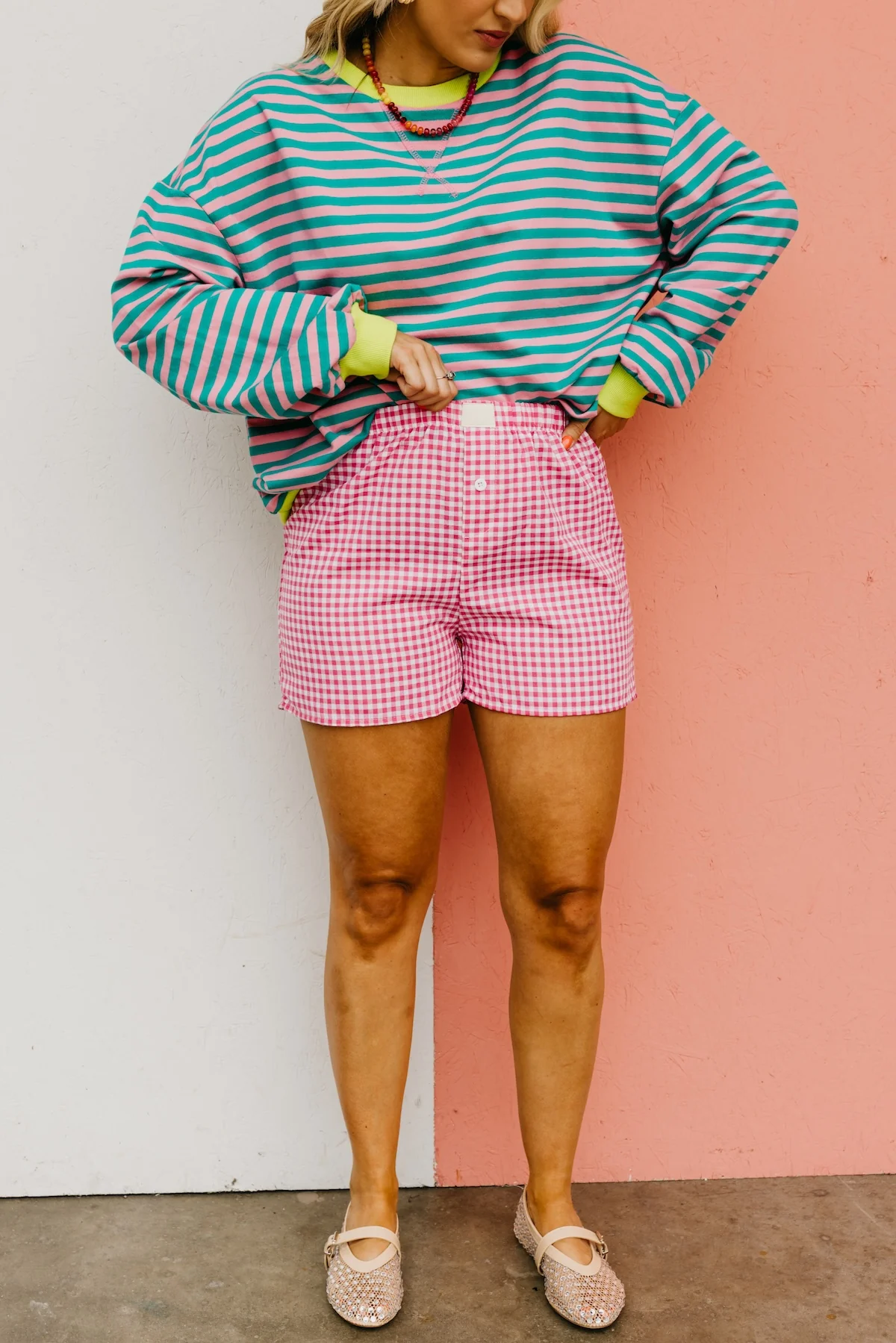 The Mina Gingham Cuffed Shorts - Image 4