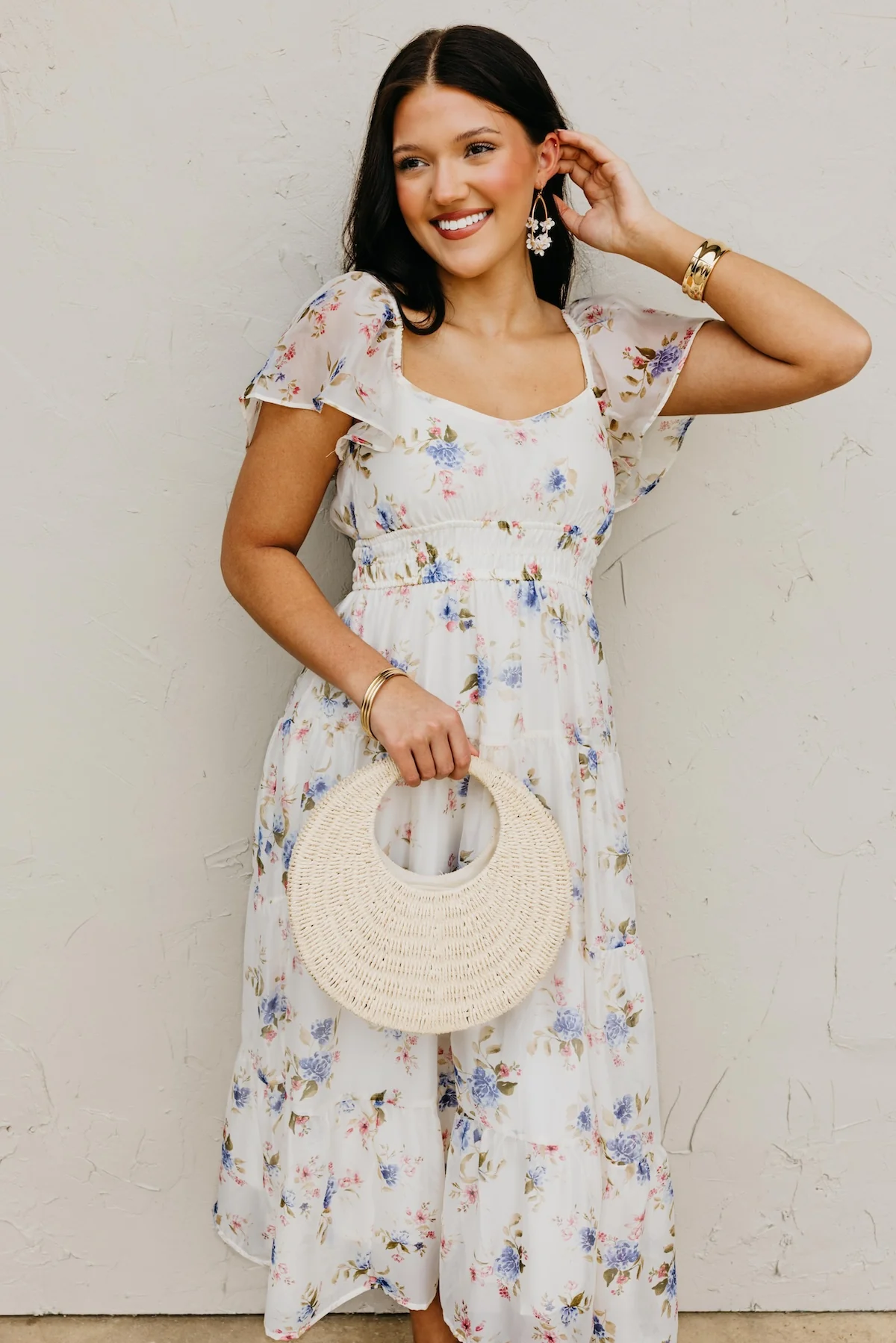 The Myles Floral Chiffon Midi Dress - Image 2