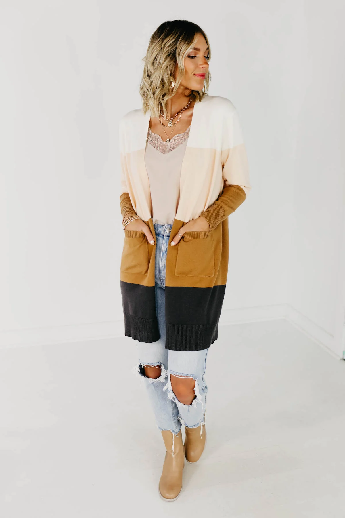 The Neapolitan Colorblock Cardigan - Multi - Image 6