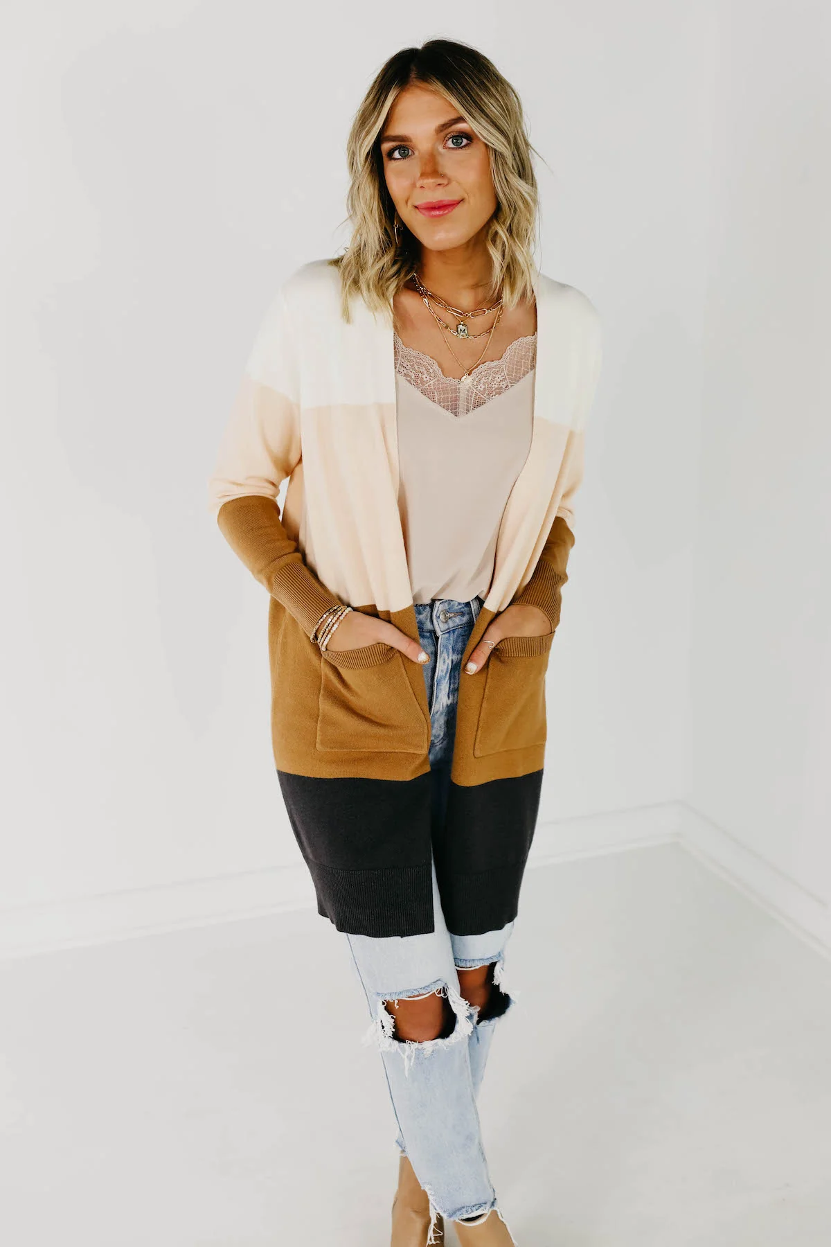 The Neapolitan Colorblock Cardigan - Multi - Image 8