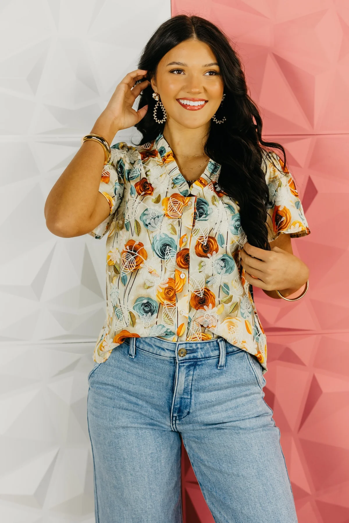 The Neisha Floral Embroidered Print Top - Image 4