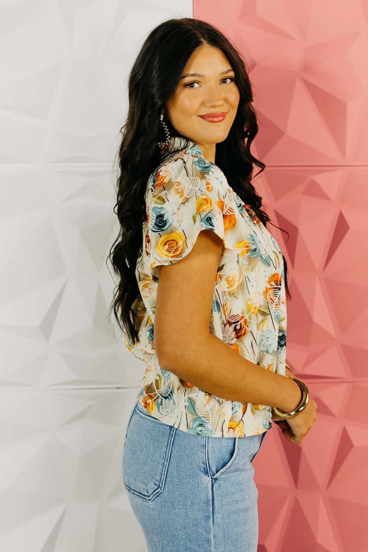 The Neisha Floral Embroidered Print Top - Image 7