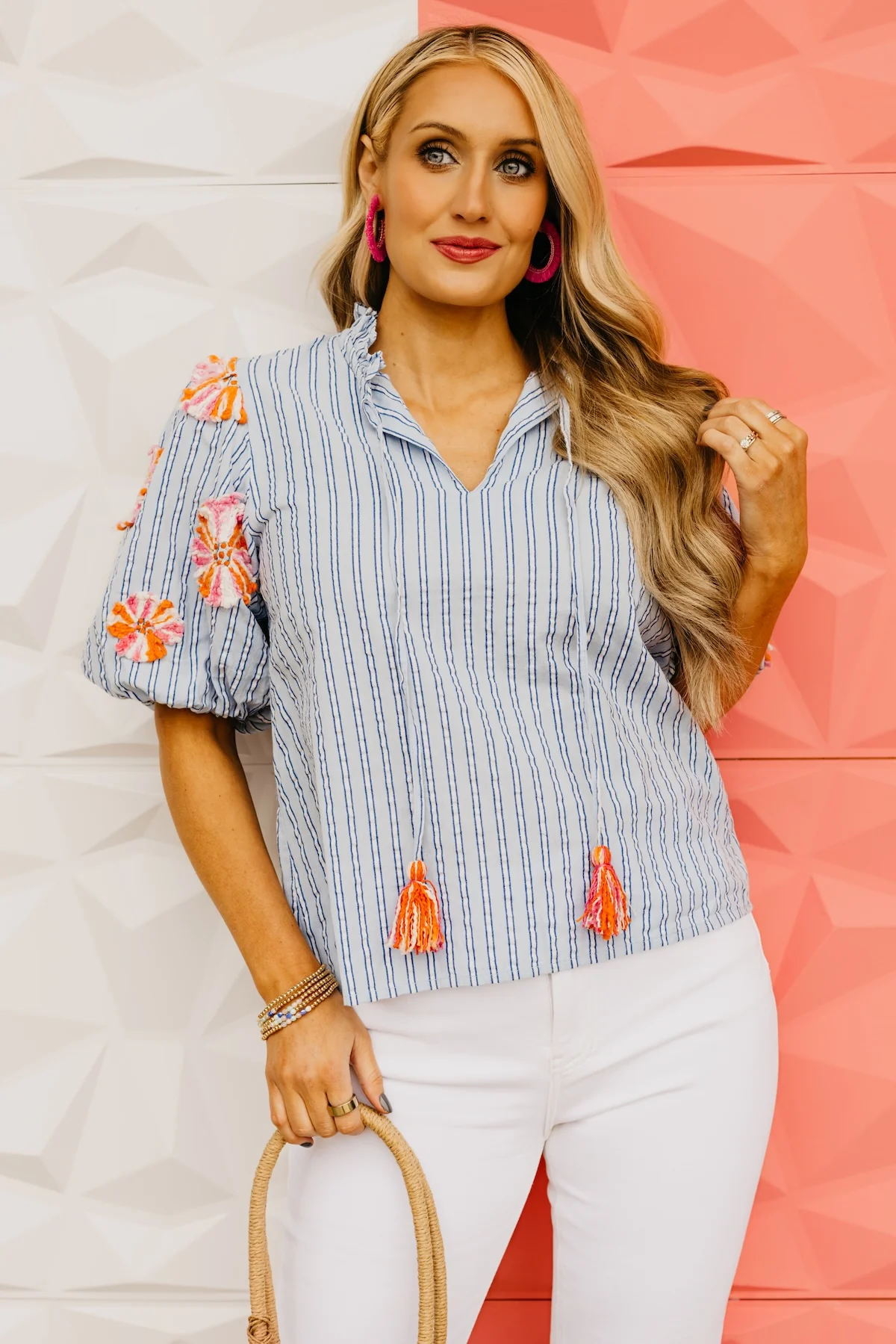 The Paris Embroidered Puff Sleeve Top - Image 3