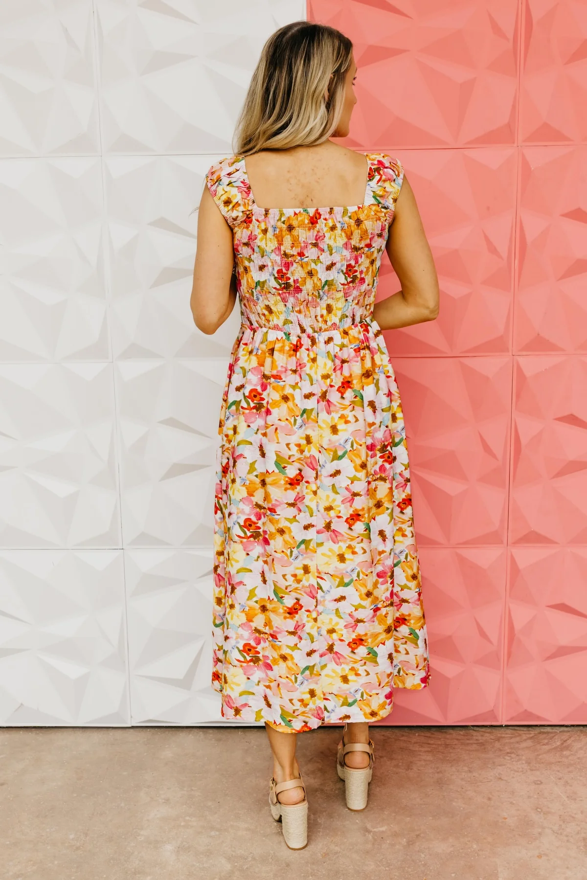 The Paris Smocked Floral Tank Midi Dress - Image 11