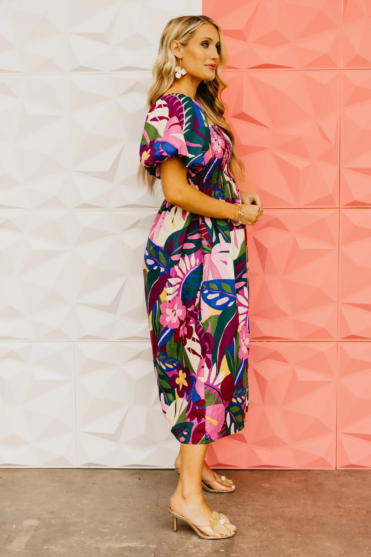 The Philip Floral Smocked Midi Dress - Image 17