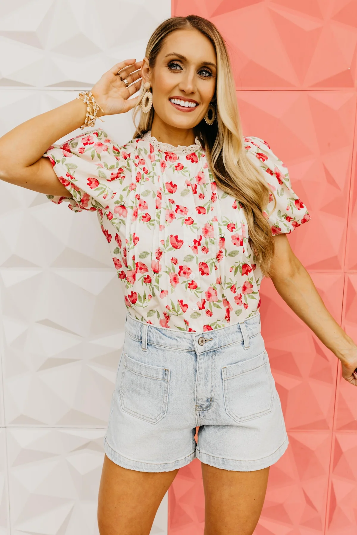 The Prince Floral Pintuck Blouse - Image 6