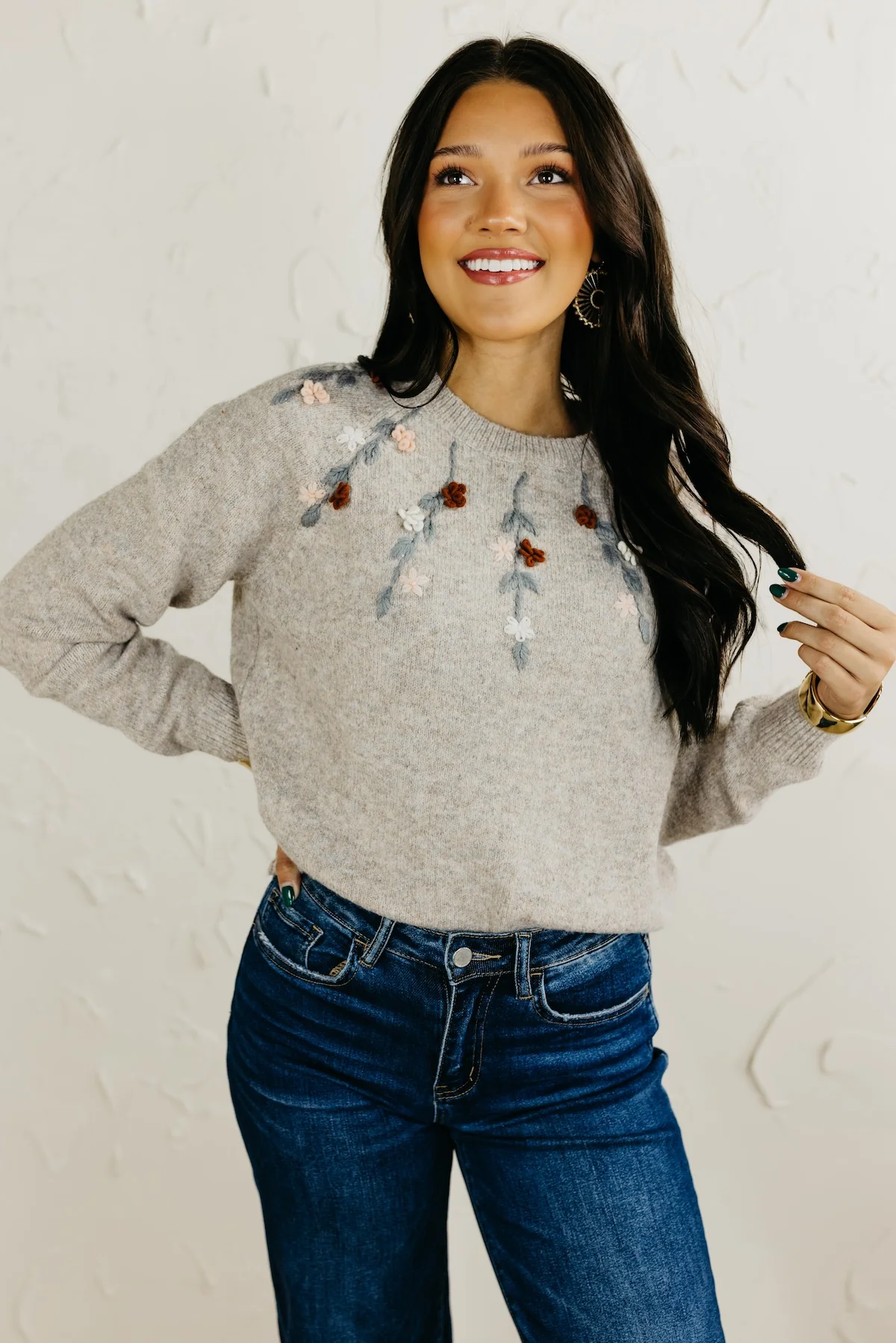 The Rackell Flower Embroidery Sweater - Image 10