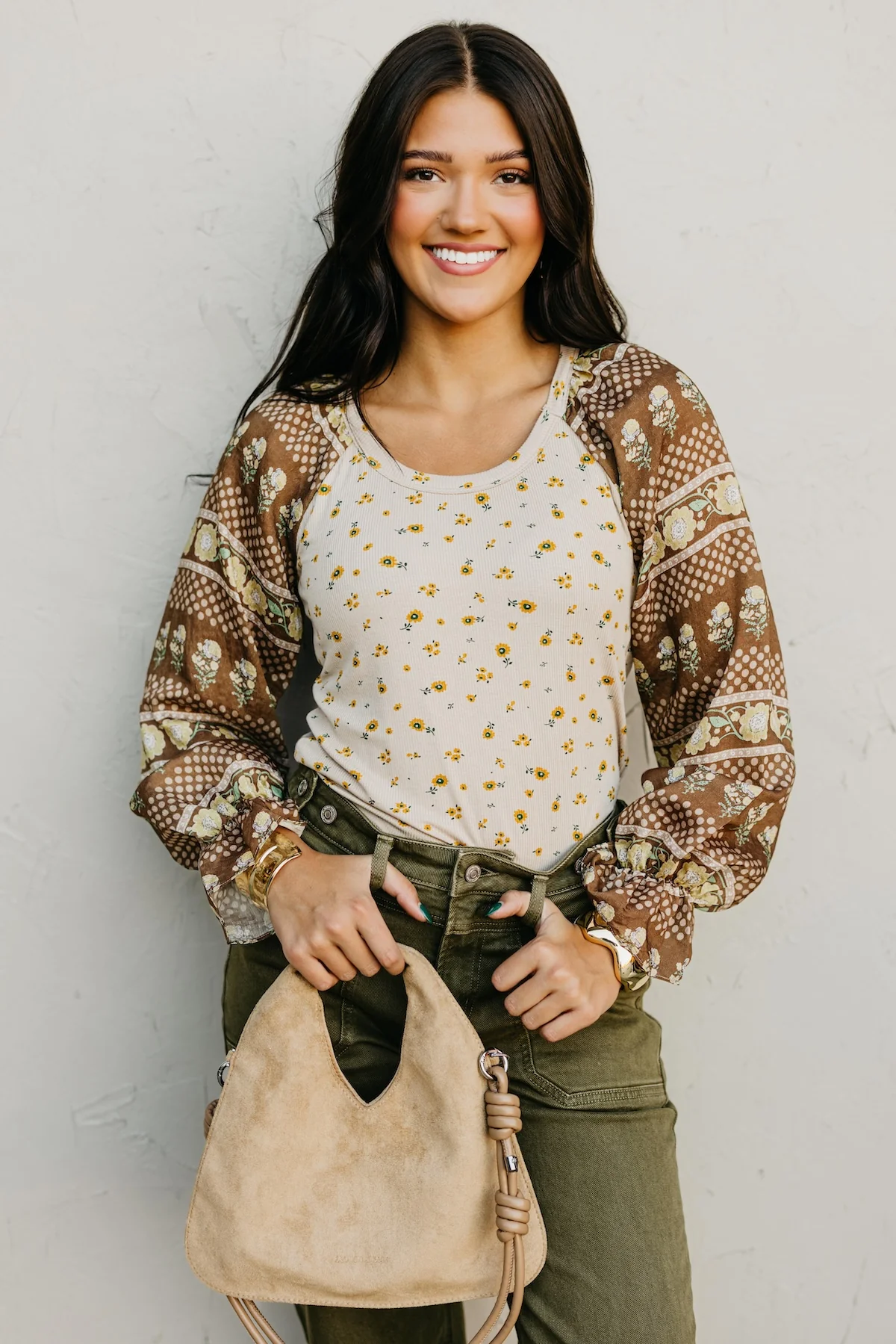 The Rayne Mixed Media Floral Top - Image 4