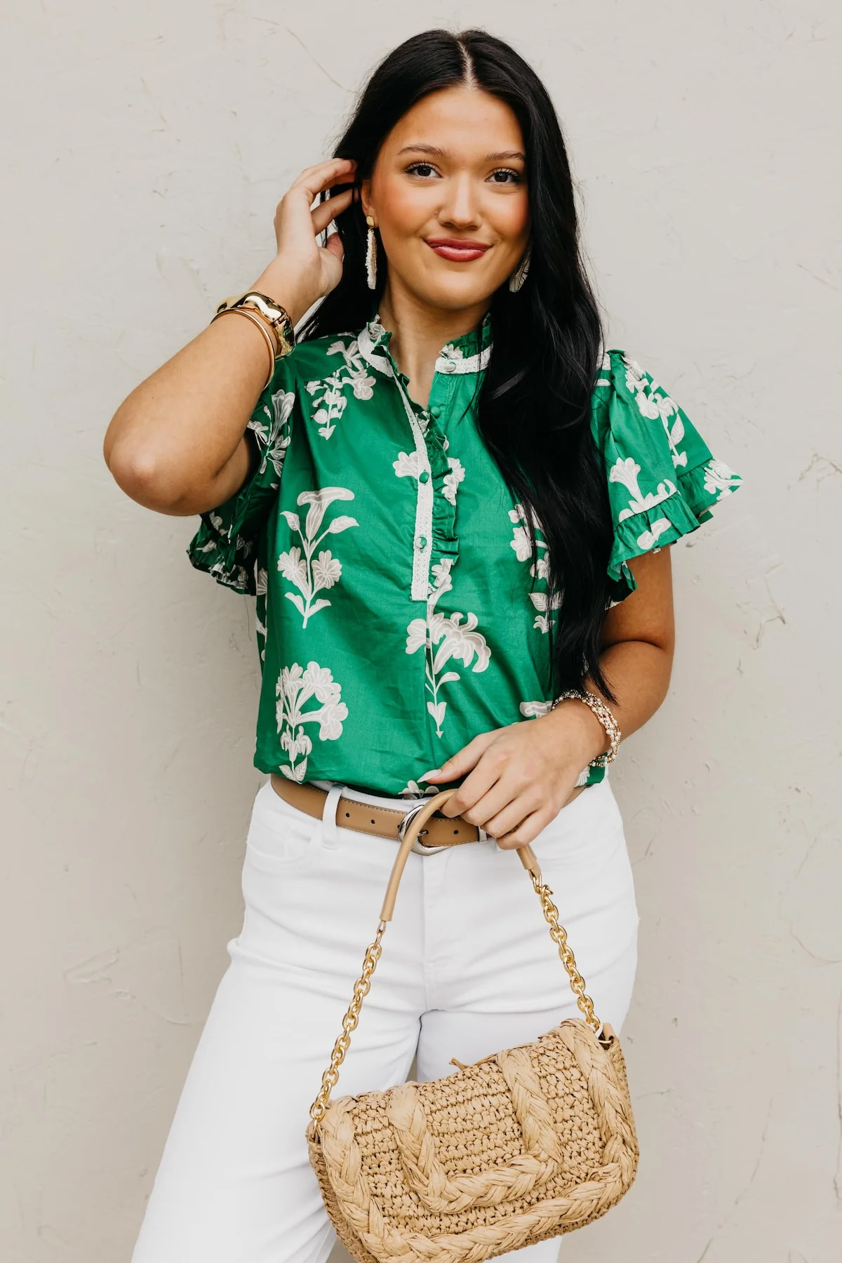 The Rebecca Floral Split Neck Top - Image 3
