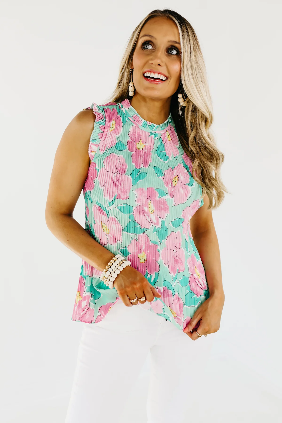 The Reed Pleated Floral Print Blouse - FINAL SALE - Image 8