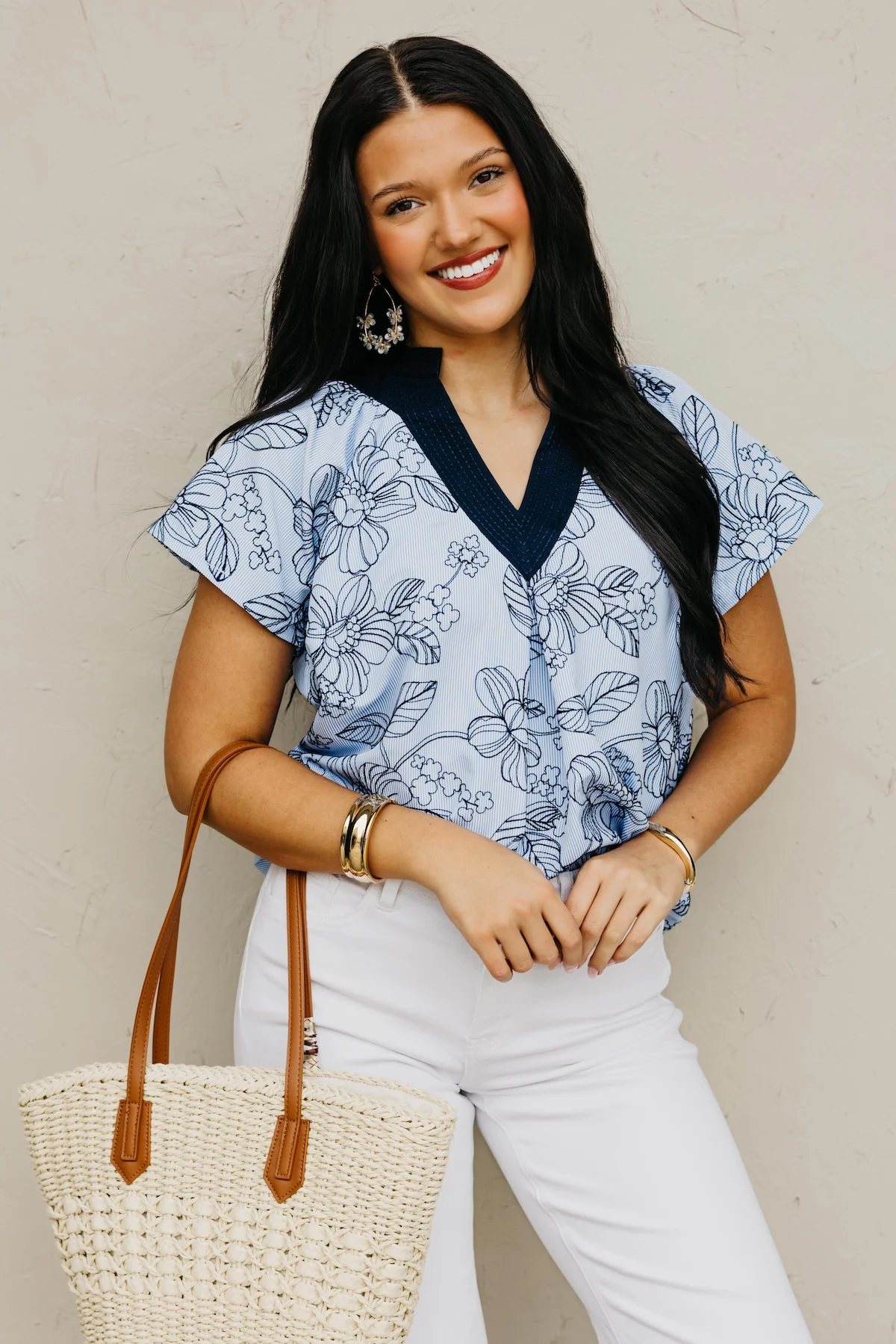 The Rhett Embroidered Floral Top