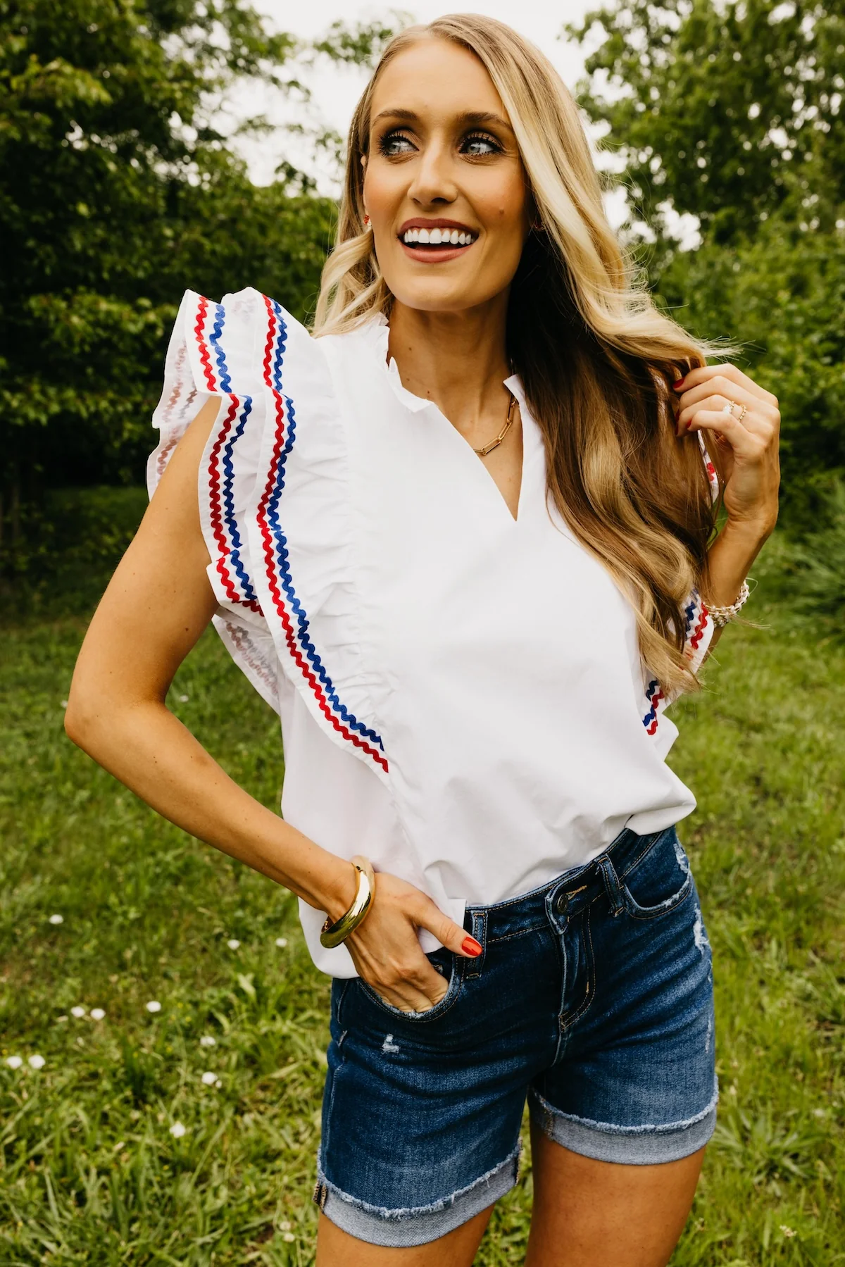 The Roberto Flutter Sleeve Top