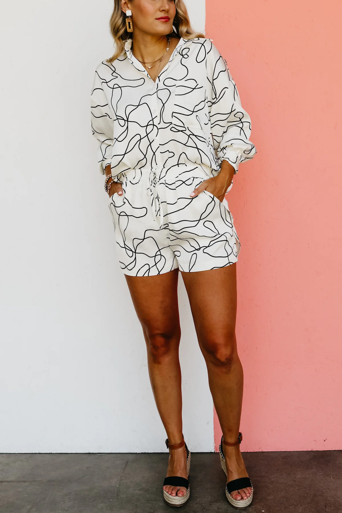 The Roland Abstract Print Shorts - FINAL SALE - Image 4