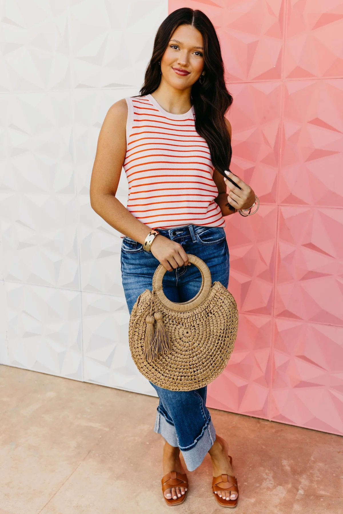 The Romeo Striped Sweater Tank Top - Image 2