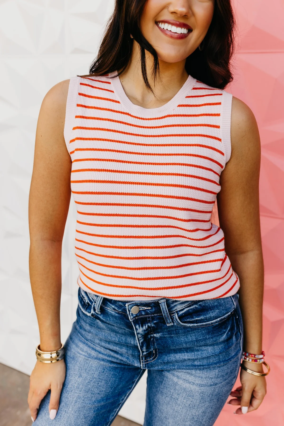 The Romeo Striped Sweater Tank Top - Image 3
