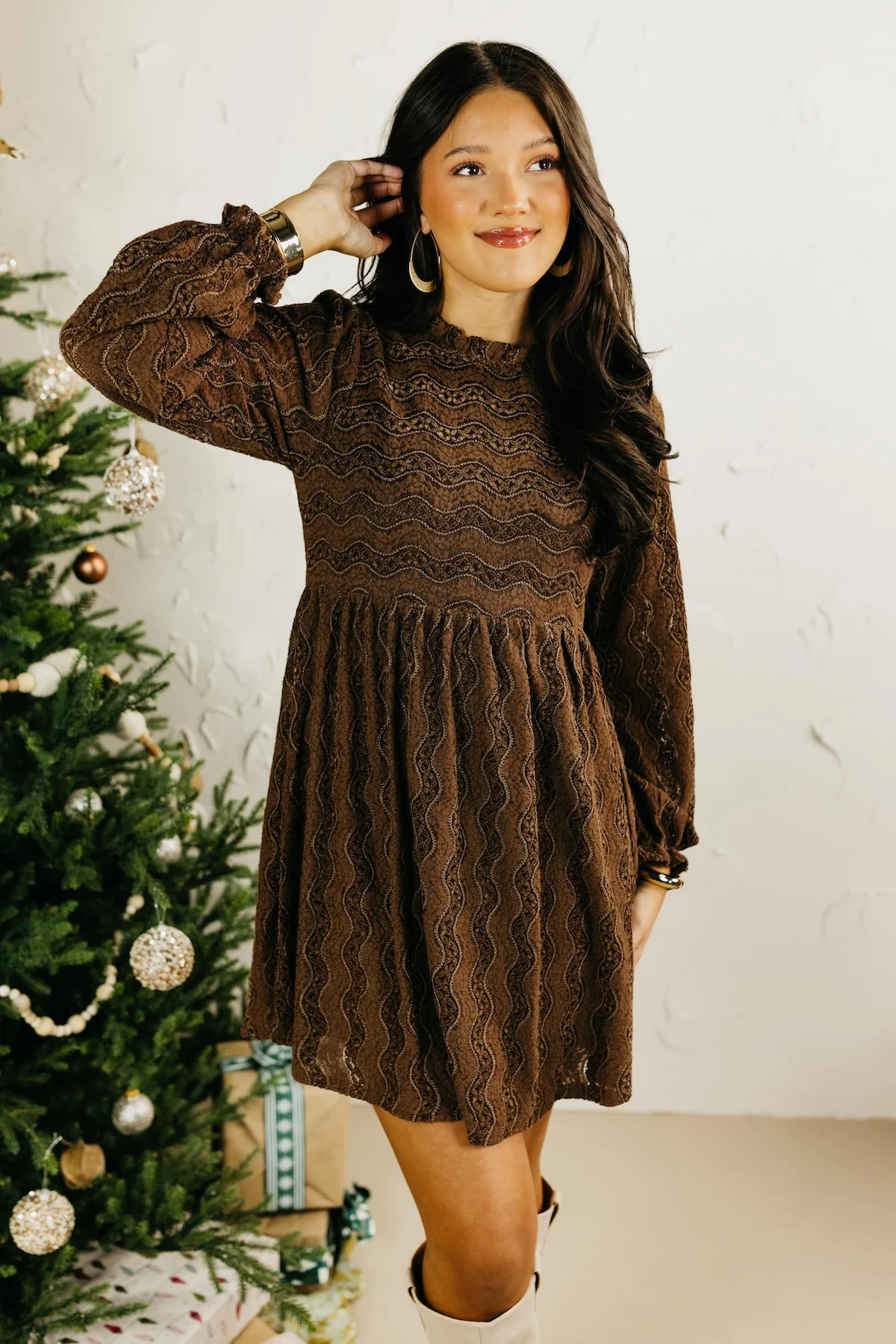 The Rose Brushed Lace Mini Dress - Image 4