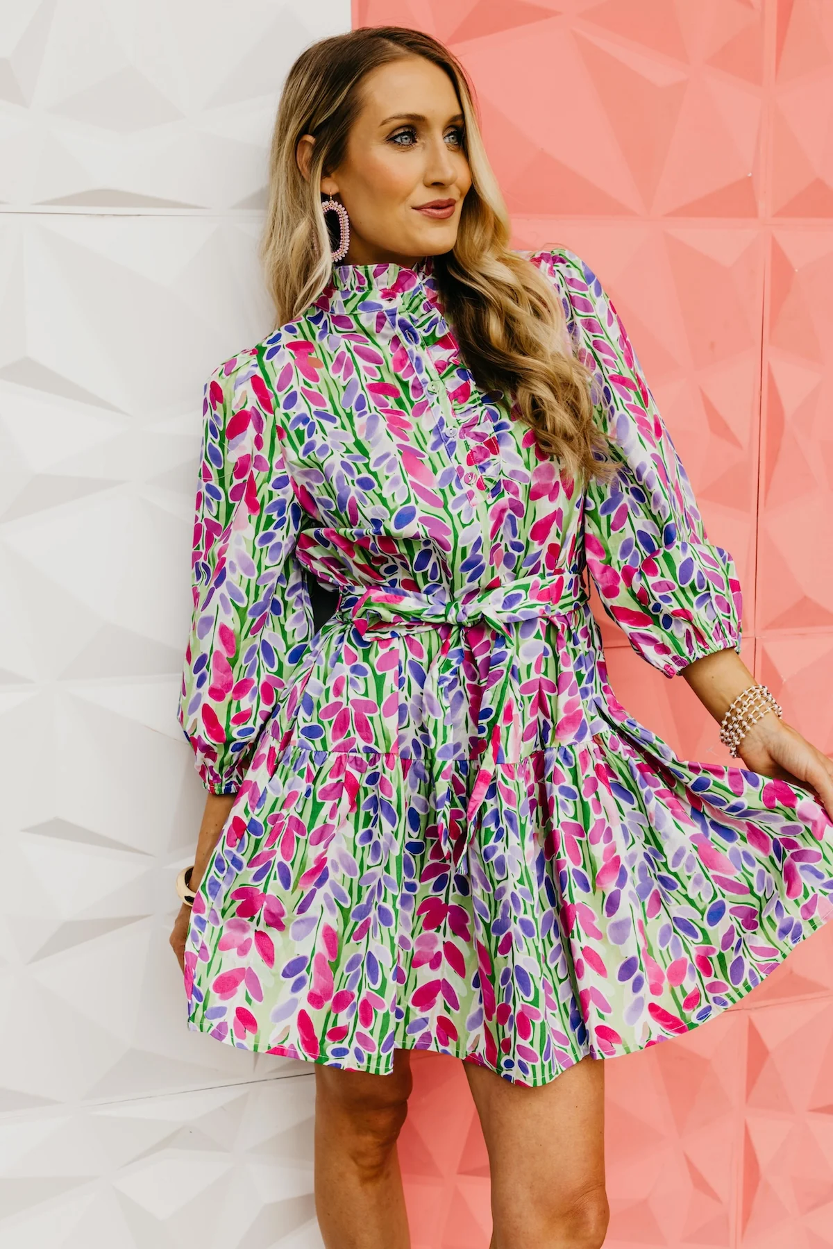 The Royalty Floral Tie Mini Dress - Image 2