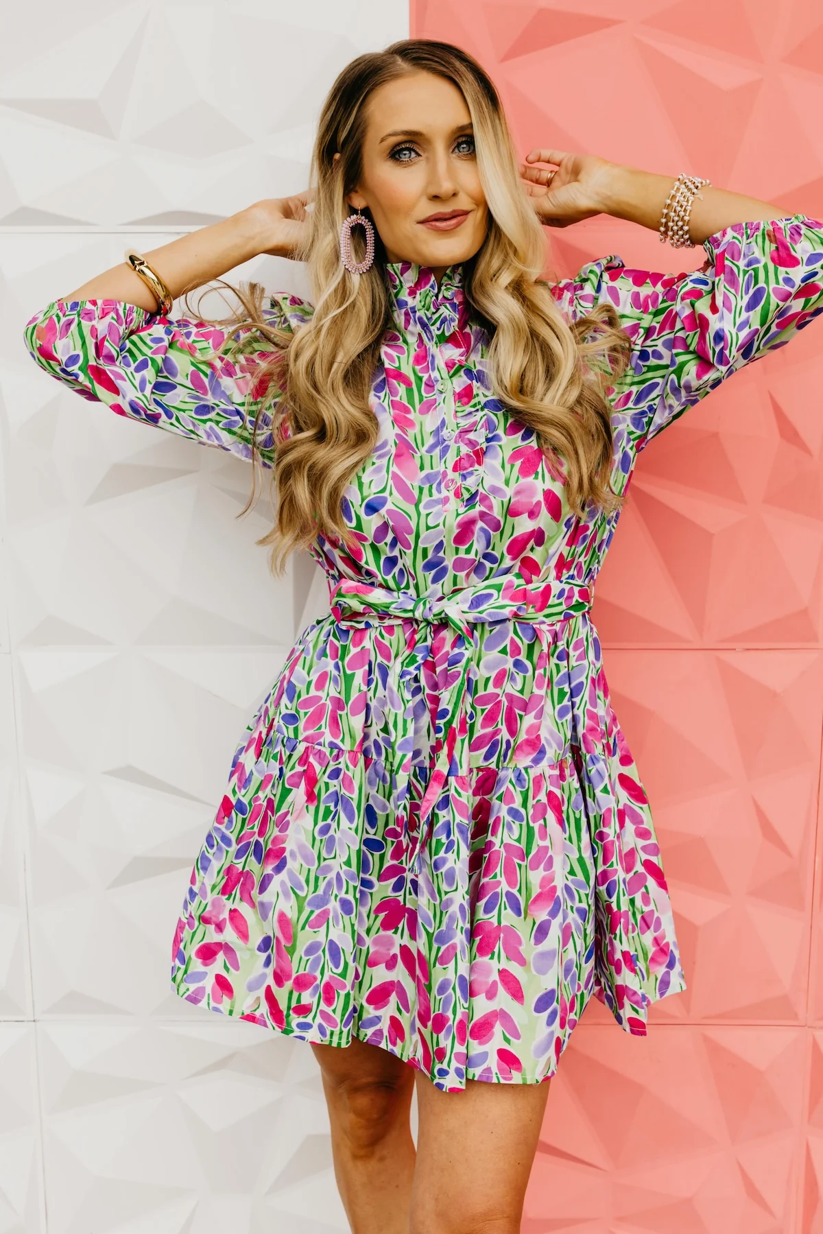 The Royalty Floral Tie Mini Dress - Image 4