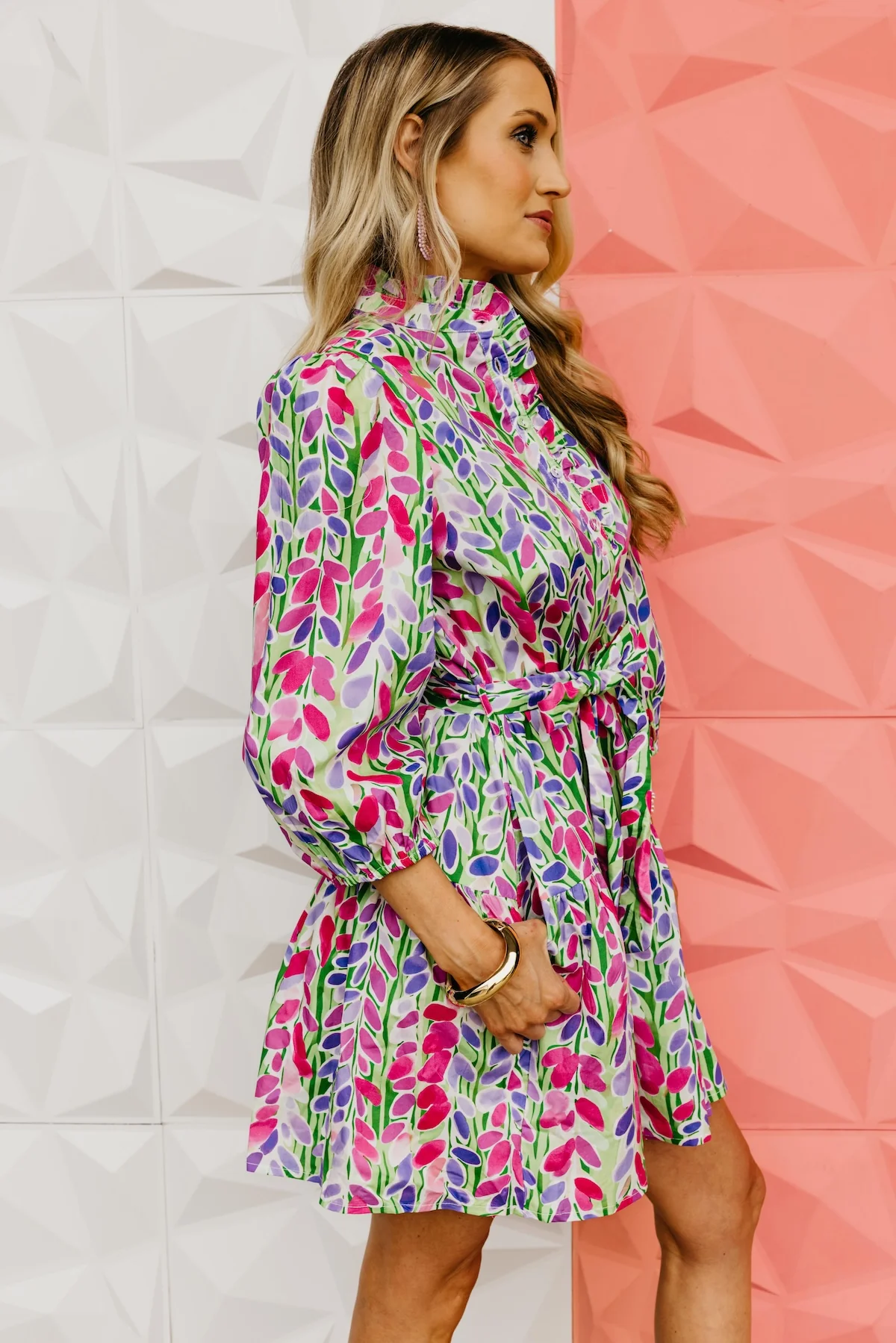 The Royalty Floral Tie Mini Dress - Image 6