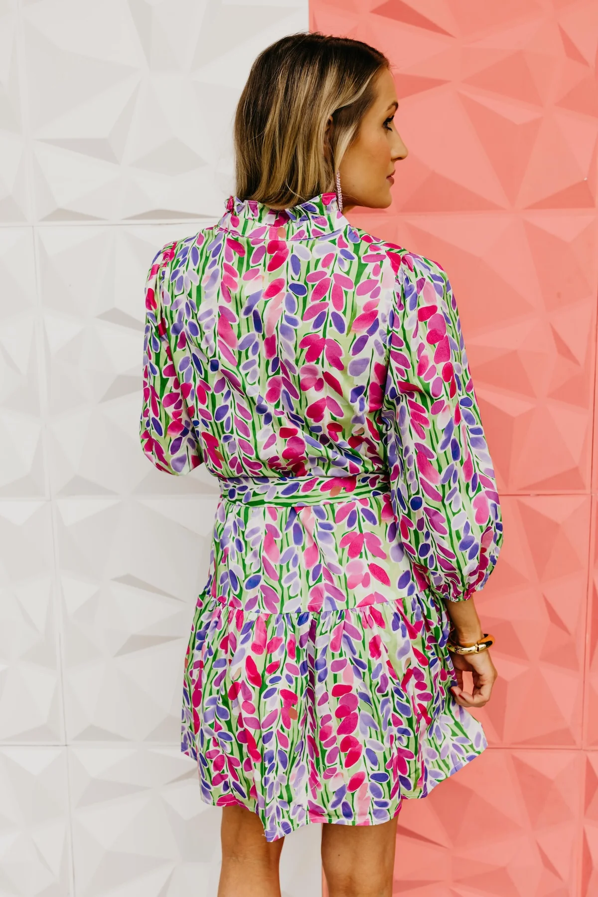 The Royalty Floral Tie Mini Dress - Image 7