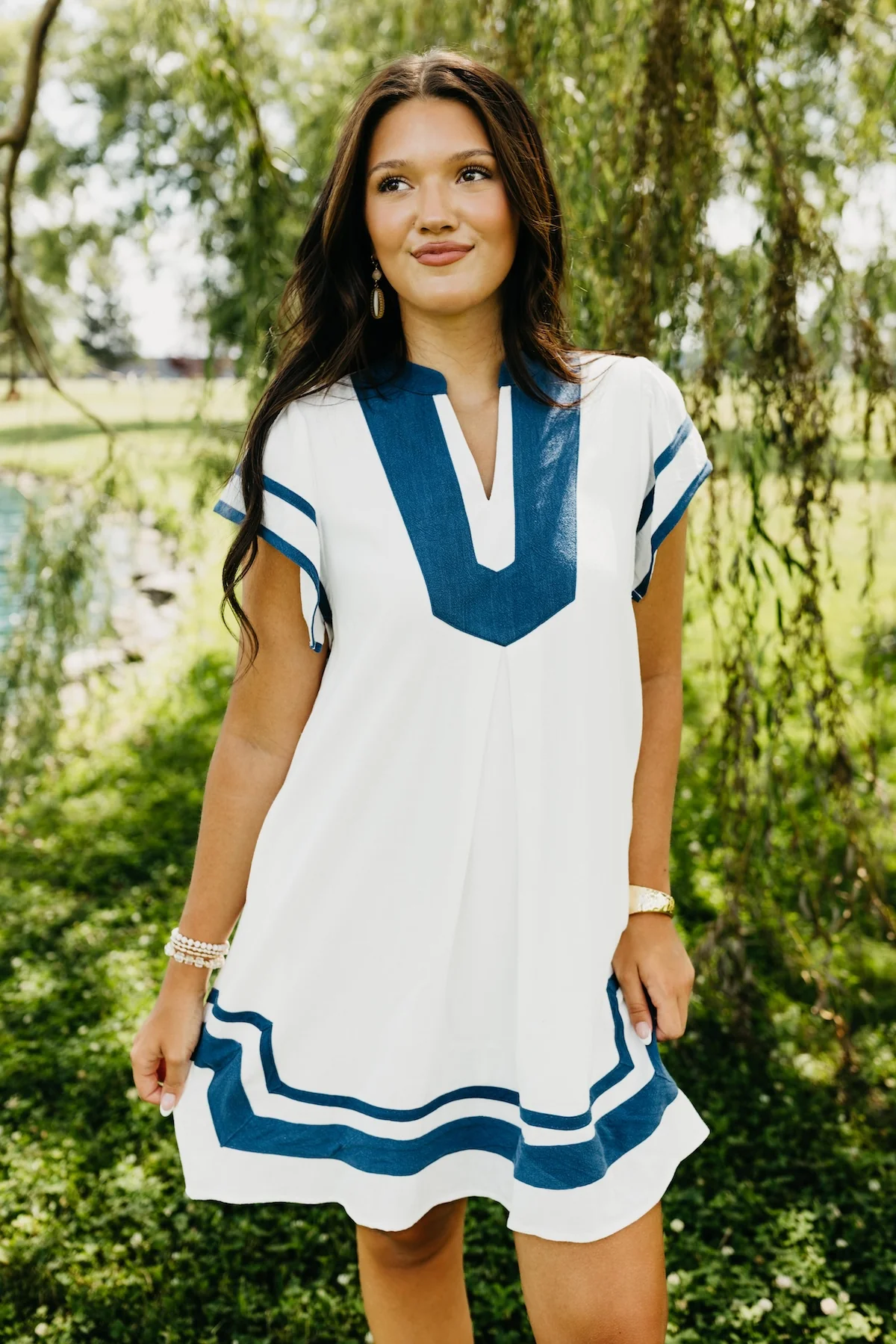 The Royce Contrast Linen Mini Dress