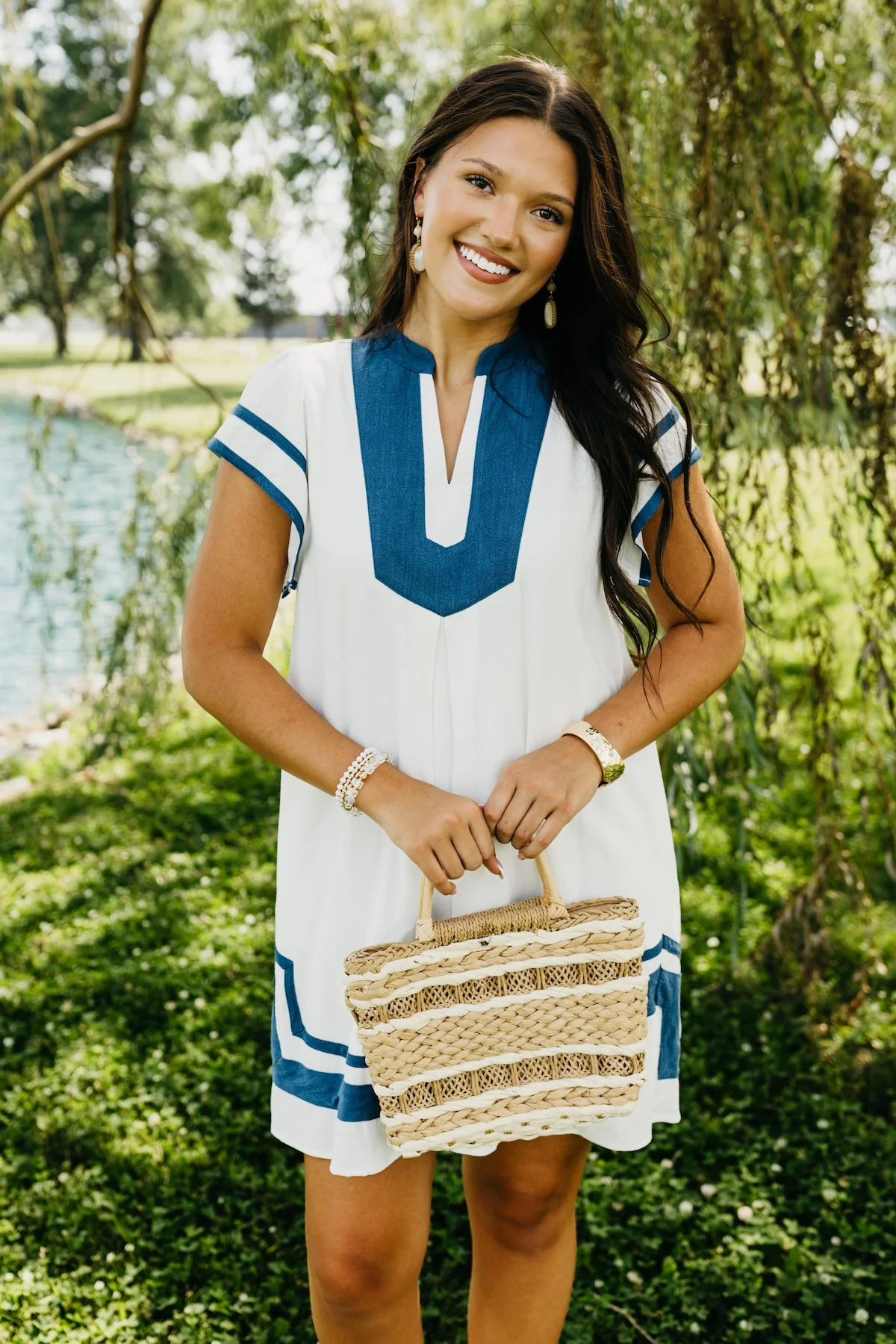 The Royce Contrast Linen Mini Dress - Image 3
