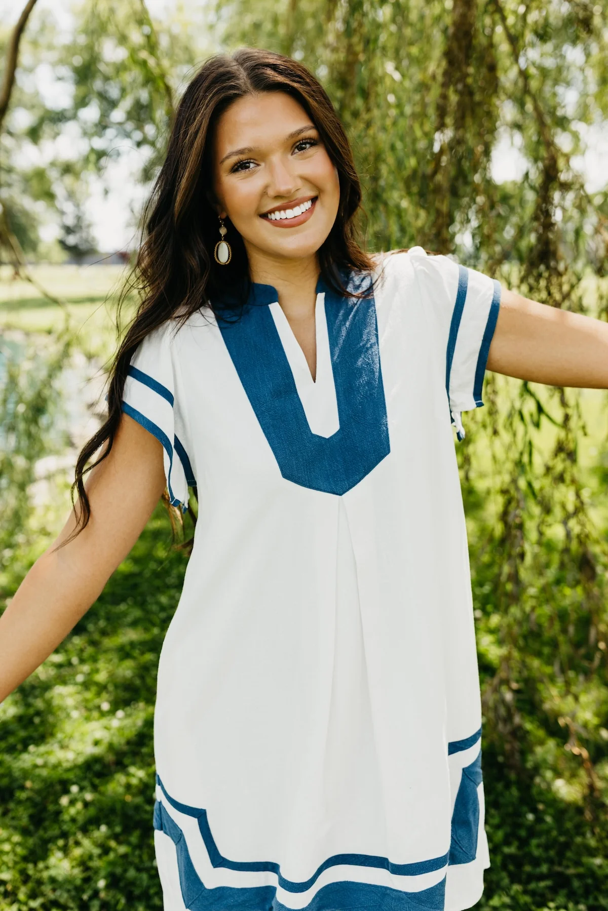 The Royce Contrast Linen Mini Dress - Image 4