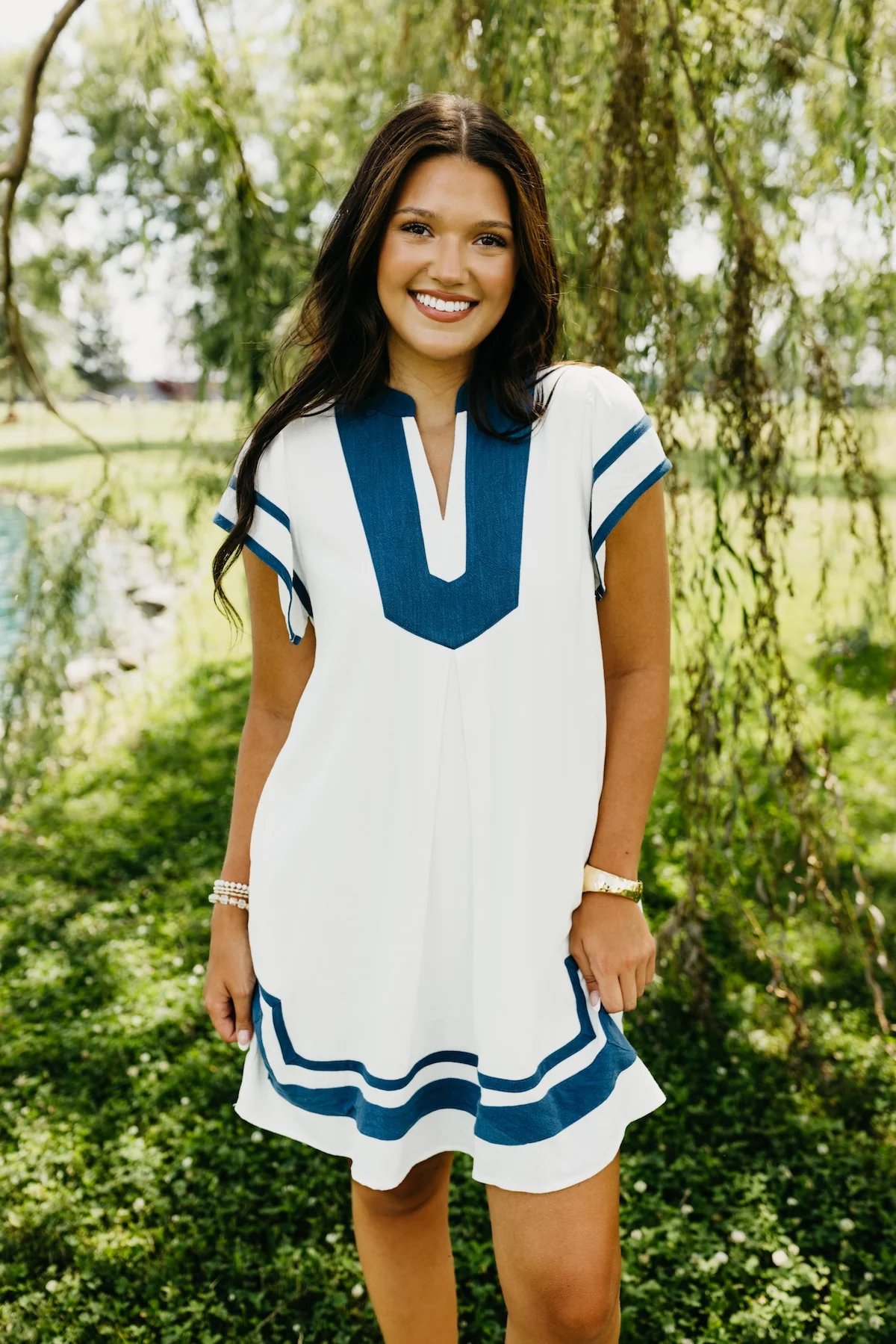 The Royce Contrast Linen Mini Dress - Image 5