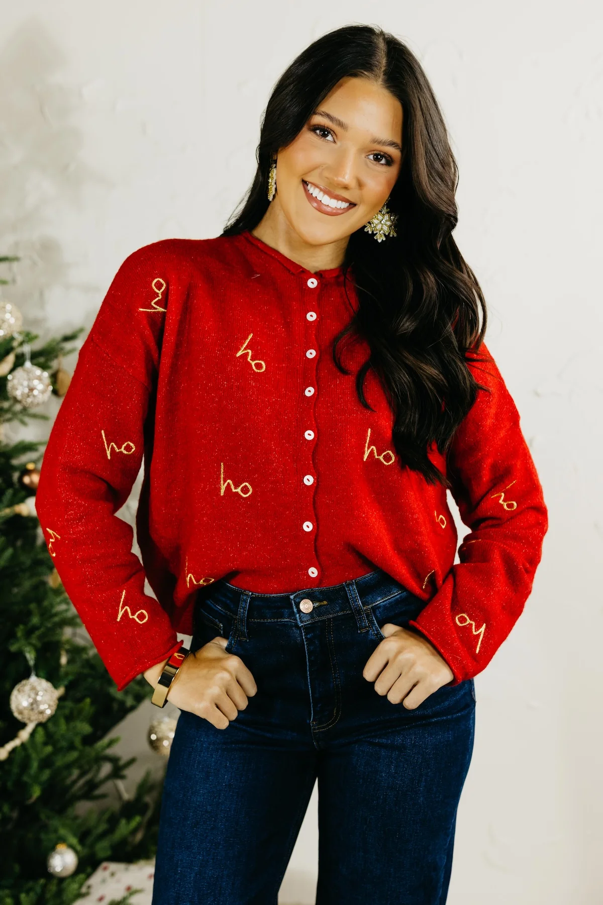 The Rylan Festive Embroidered Cardigan - Image 8
