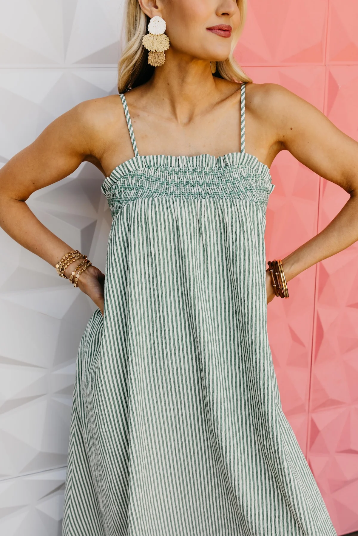 The Samara Smocked Striped Maxi Dress - Image 2