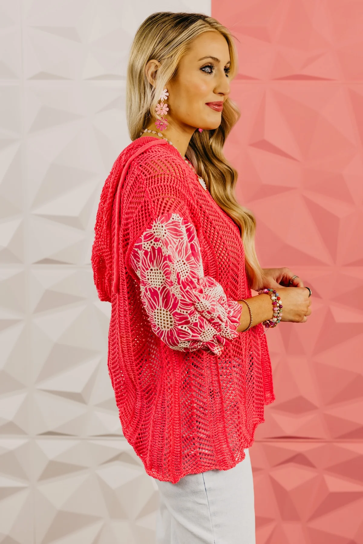 The Santino Pointelle Floral Knit Top - Image 14