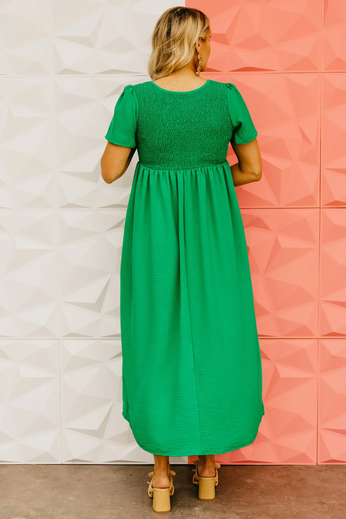 The Sarai Smocked Midi Dress - Image 11