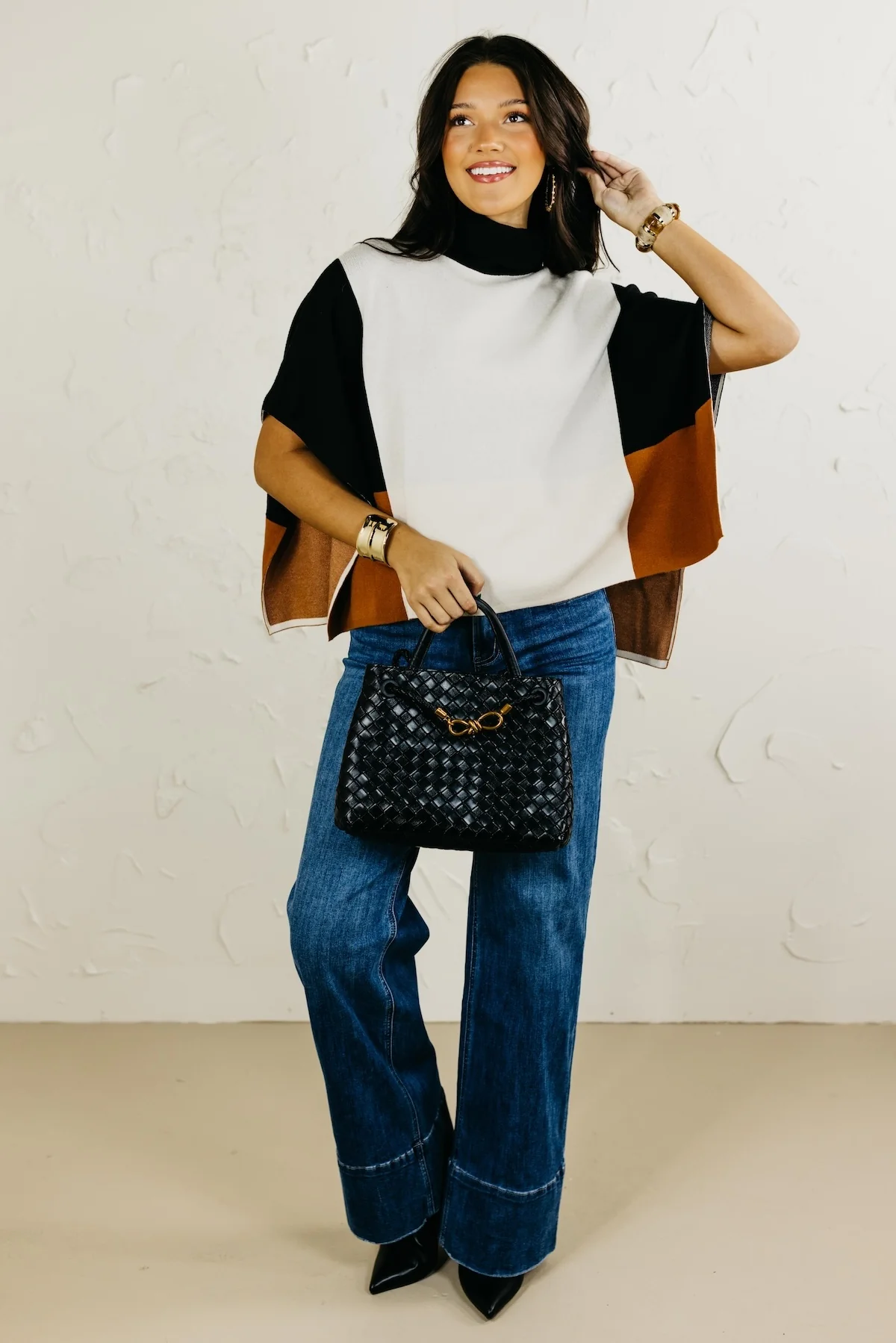 The Saylor Colorblock Poncho - Image 2