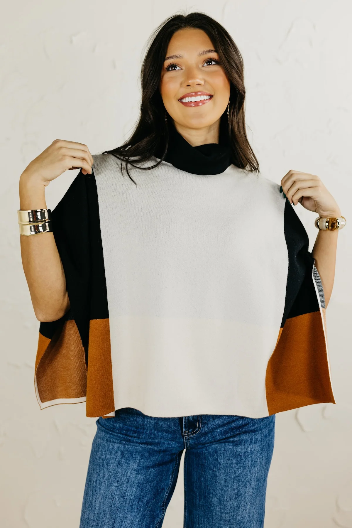 The Saylor Colorblock Poncho - Image 7