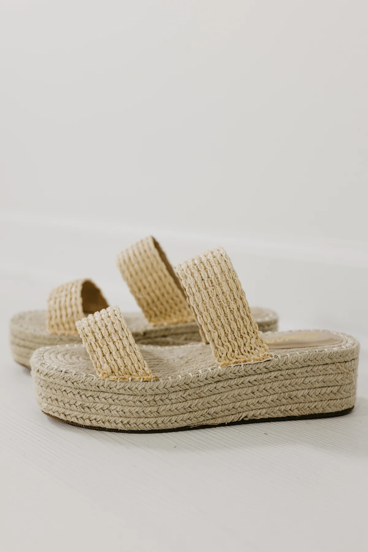 The Sensa Double Strap Raffia Wedge Sandal - Image 2
