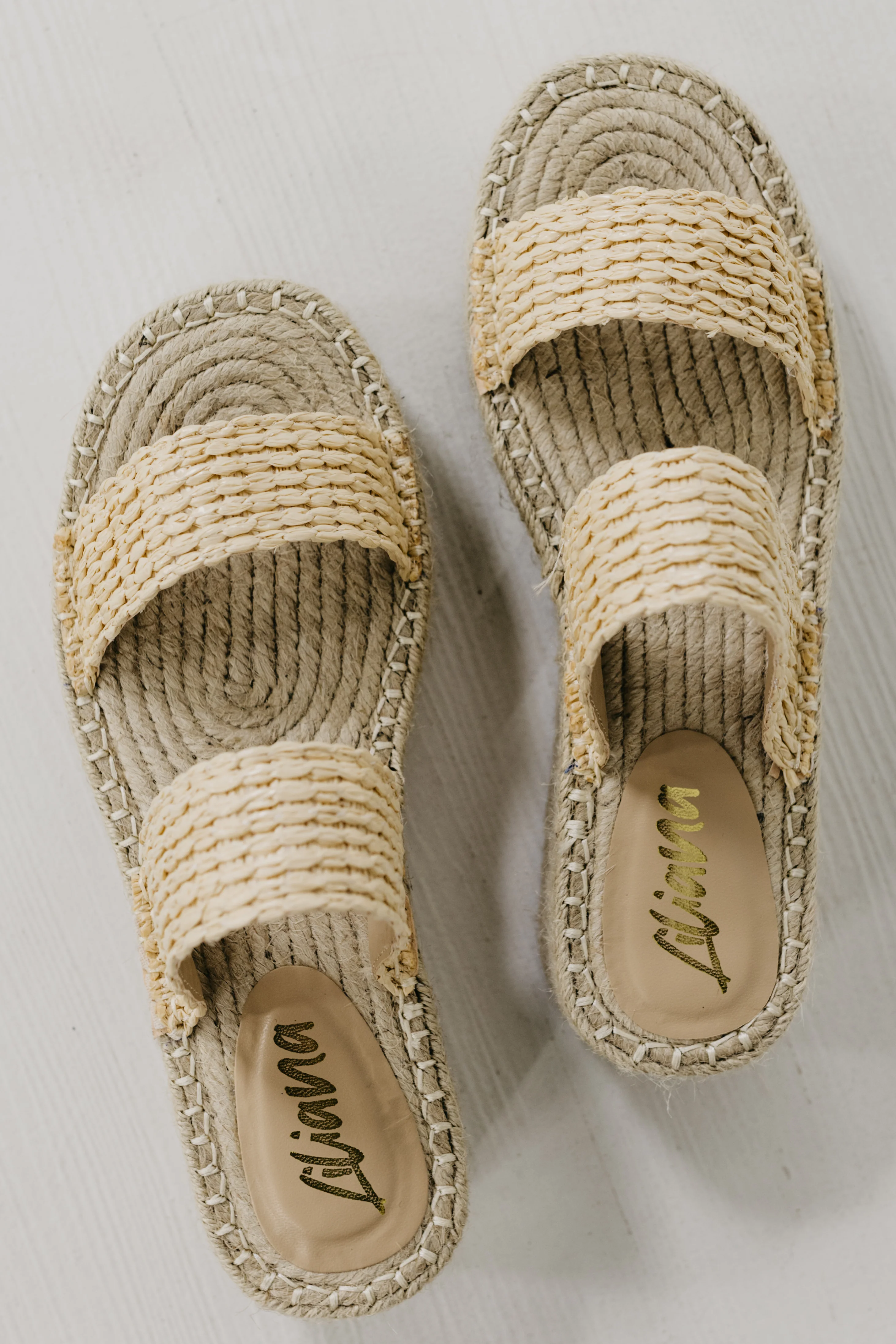 The Sensa Double Strap Raffia Wedge Sandal - Image 3