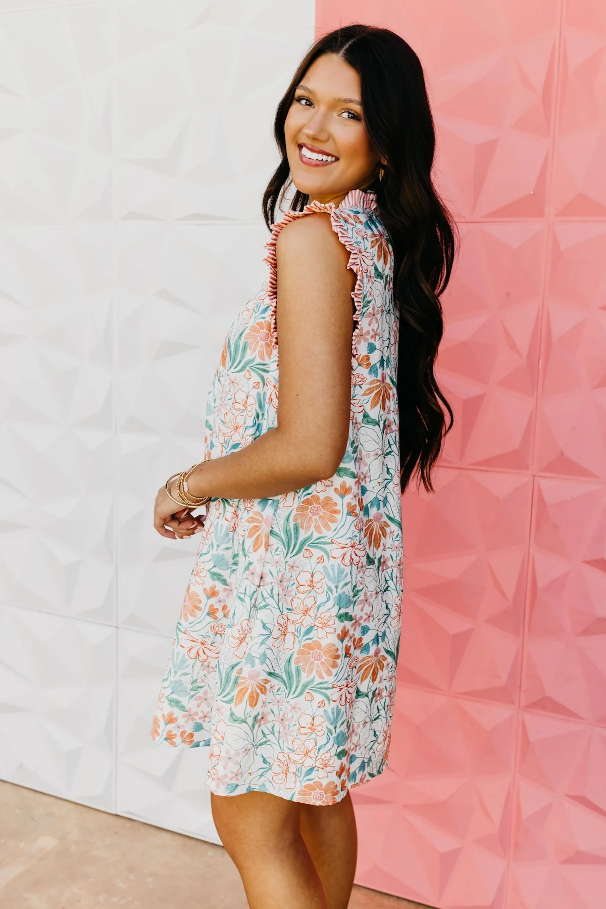 The Sergio Floral Ruffle Mini Dress - Image 8