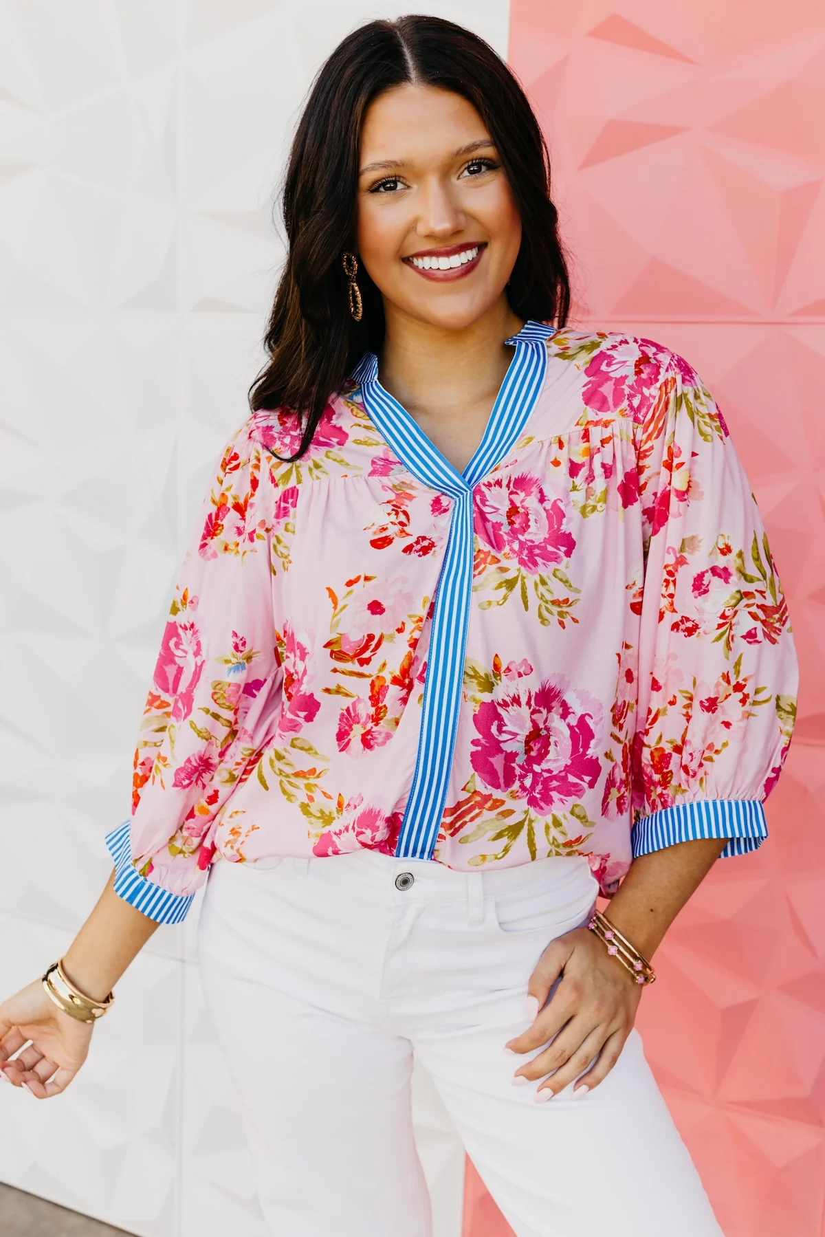 The Shane Floral Contrast Top