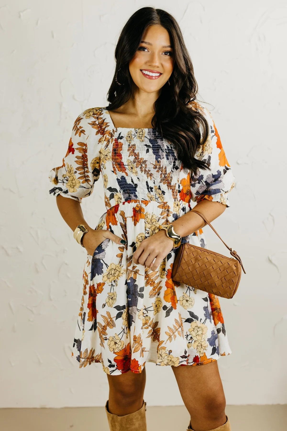The Shay Smocked Print Mini Dress - Image 3