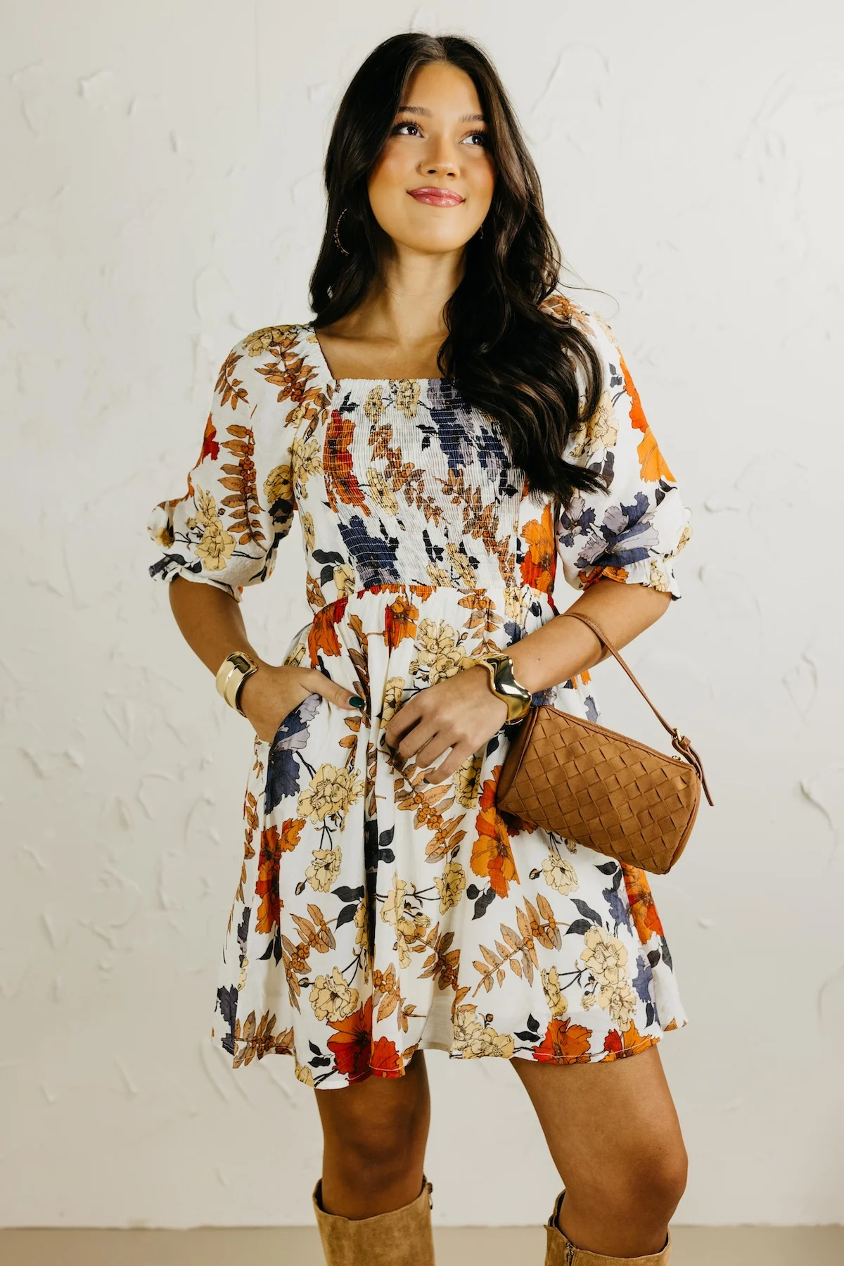 The Shay Smocked Print Mini Dress - Image 5