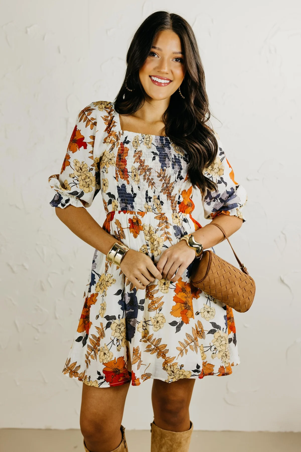 The Shay Smocked Print Mini Dress - Image 6