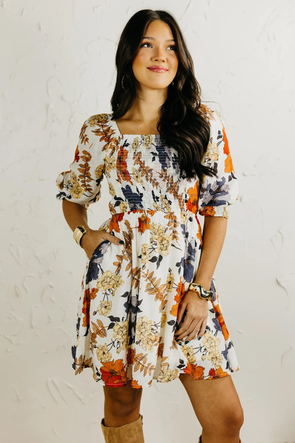 The Shay Smocked Print Mini Dress - Image 8